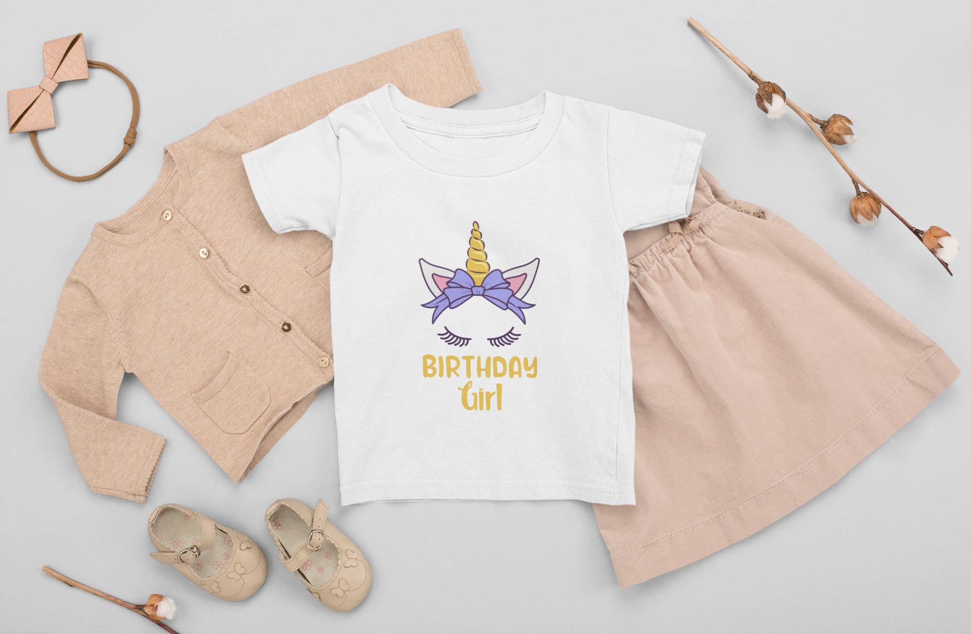 Birthday Girl, Unicorn Birthday Girl SVG, Adorable Unicorn for Birthday Girl Celebrations, Unicorn Face SVG, Unicorn SVG, Birthday Svg