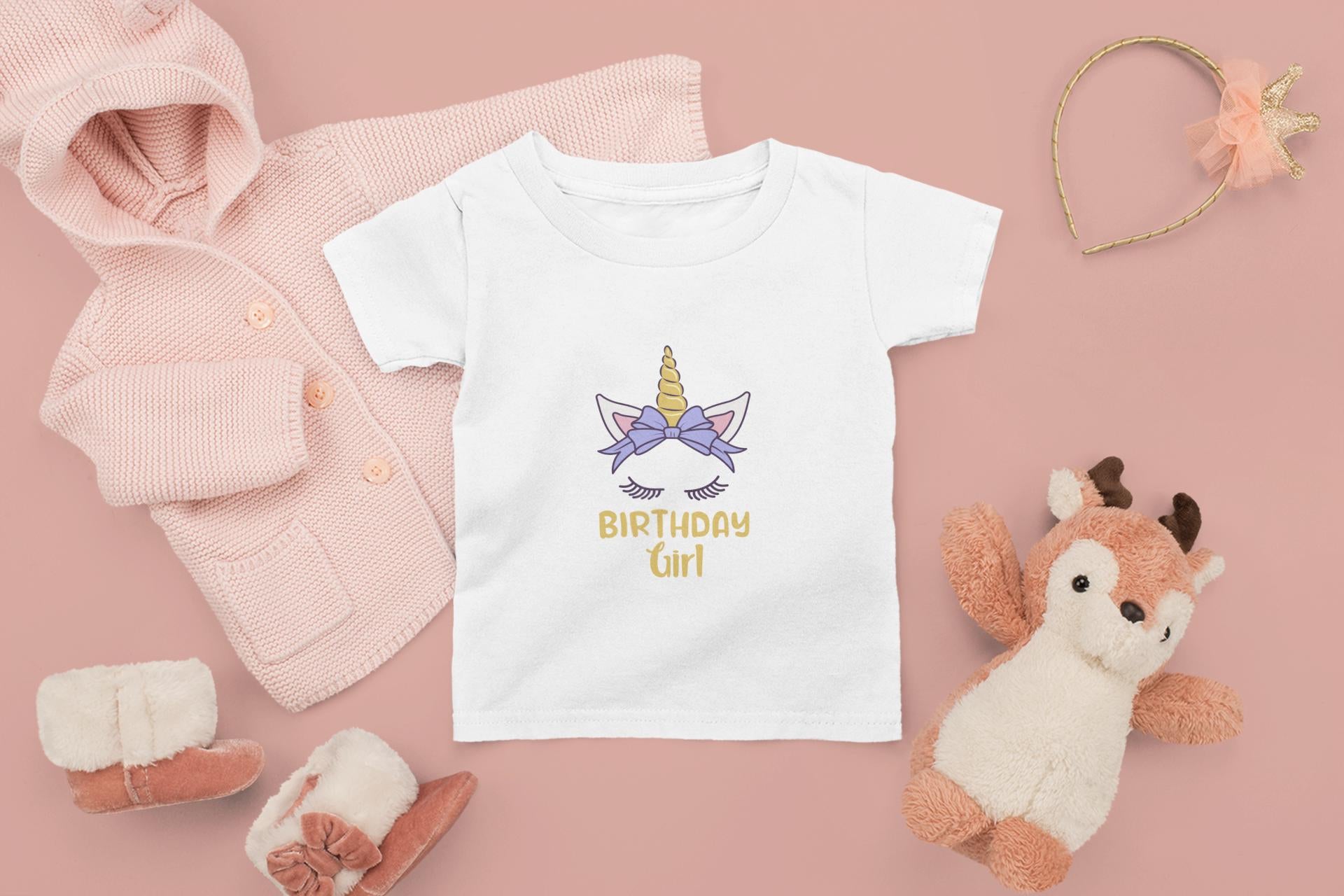 Birthday Girl, Unicorn Birthday Girl SVG, Adorable Unicorn for Birthday Girl Celebrations, Unicorn Face SVG, Unicorn SVG, Birthday Svg