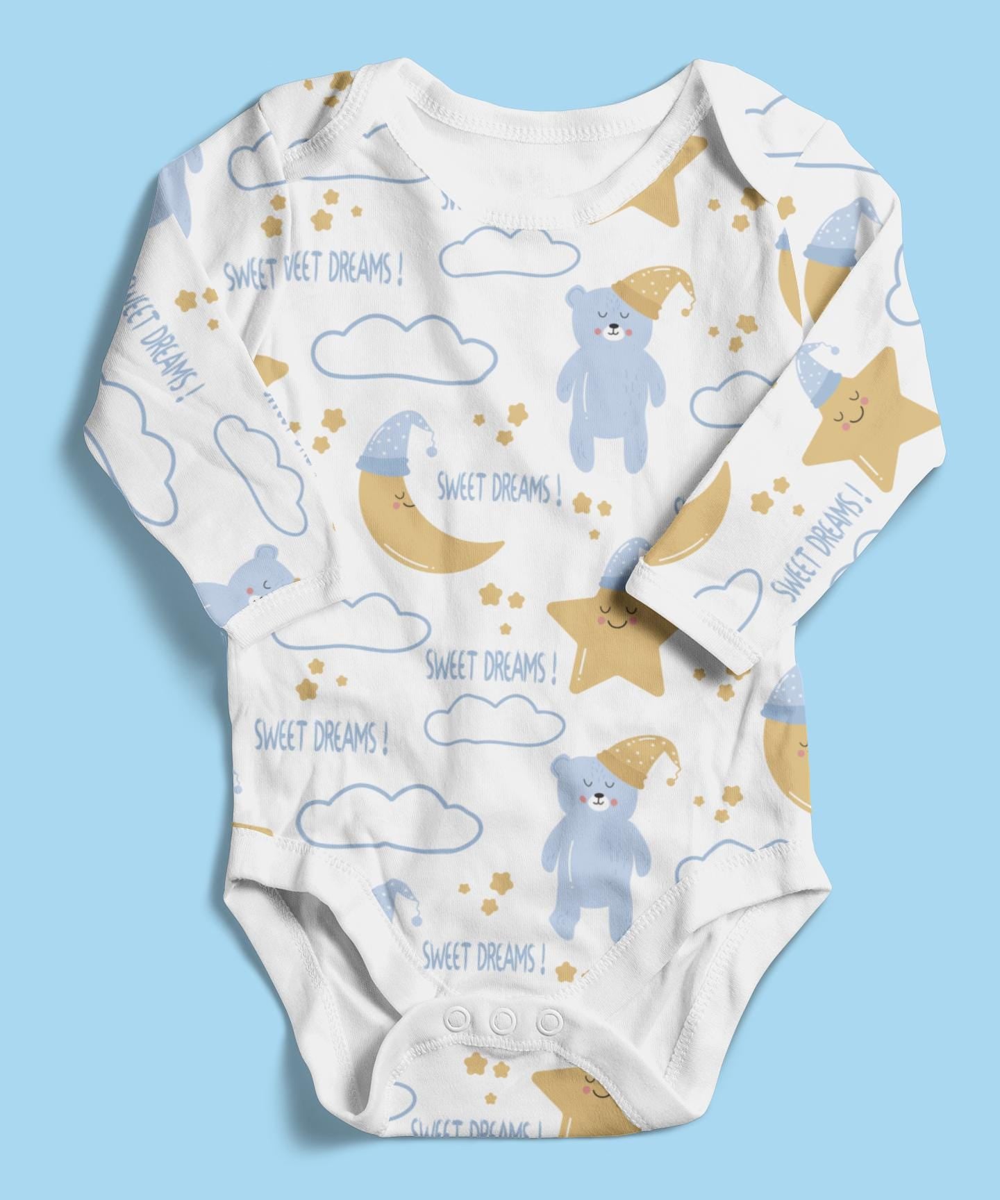 Sweet Dreams Svg, Baby Nursery Seamless Pattern - Moon, Bear, Star & Cloud Design for Kids, Whimsical Baby Design, Baby Room Wallpaper Svg