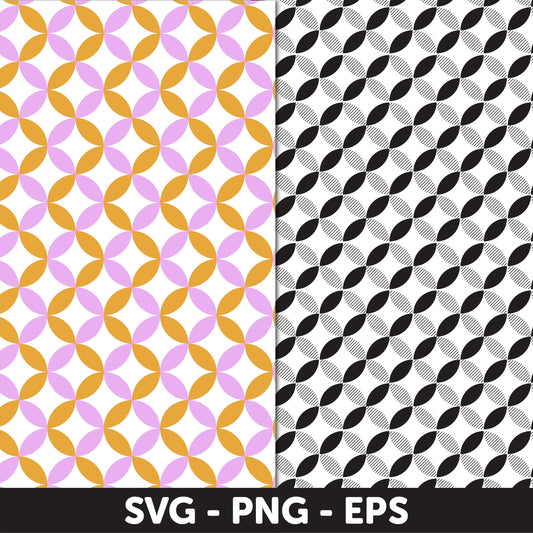 Retro Geometric Pattern - SVG, PNG, EPS File, Retro digital paper Svg, Geometric Pattern Svg, Fabric Design Svg, Boho Pattern Svg