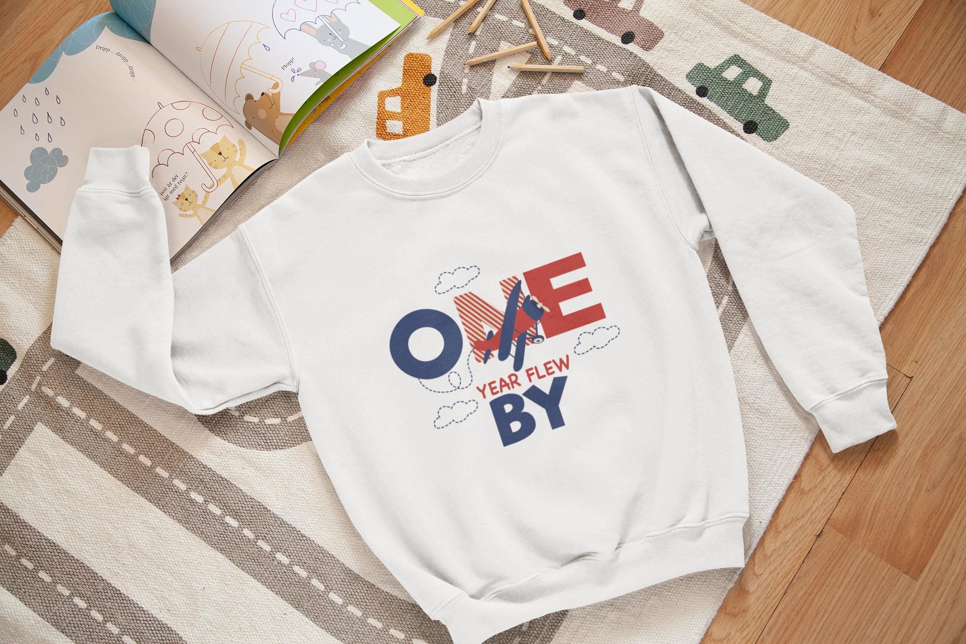 One Year Flew By Svg, Airplane-Themed First Birthday Design - SVG Files, Fast One Birthday Airplane Svg, Vintage Airplane Birthday