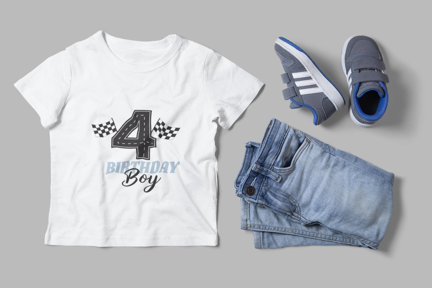 Race Car 4th Birthday Boy Family Set SVG, Racing Party Theme Svg, Racing Birthday Party, Family Matching Svg, Birthday Decoration Svg