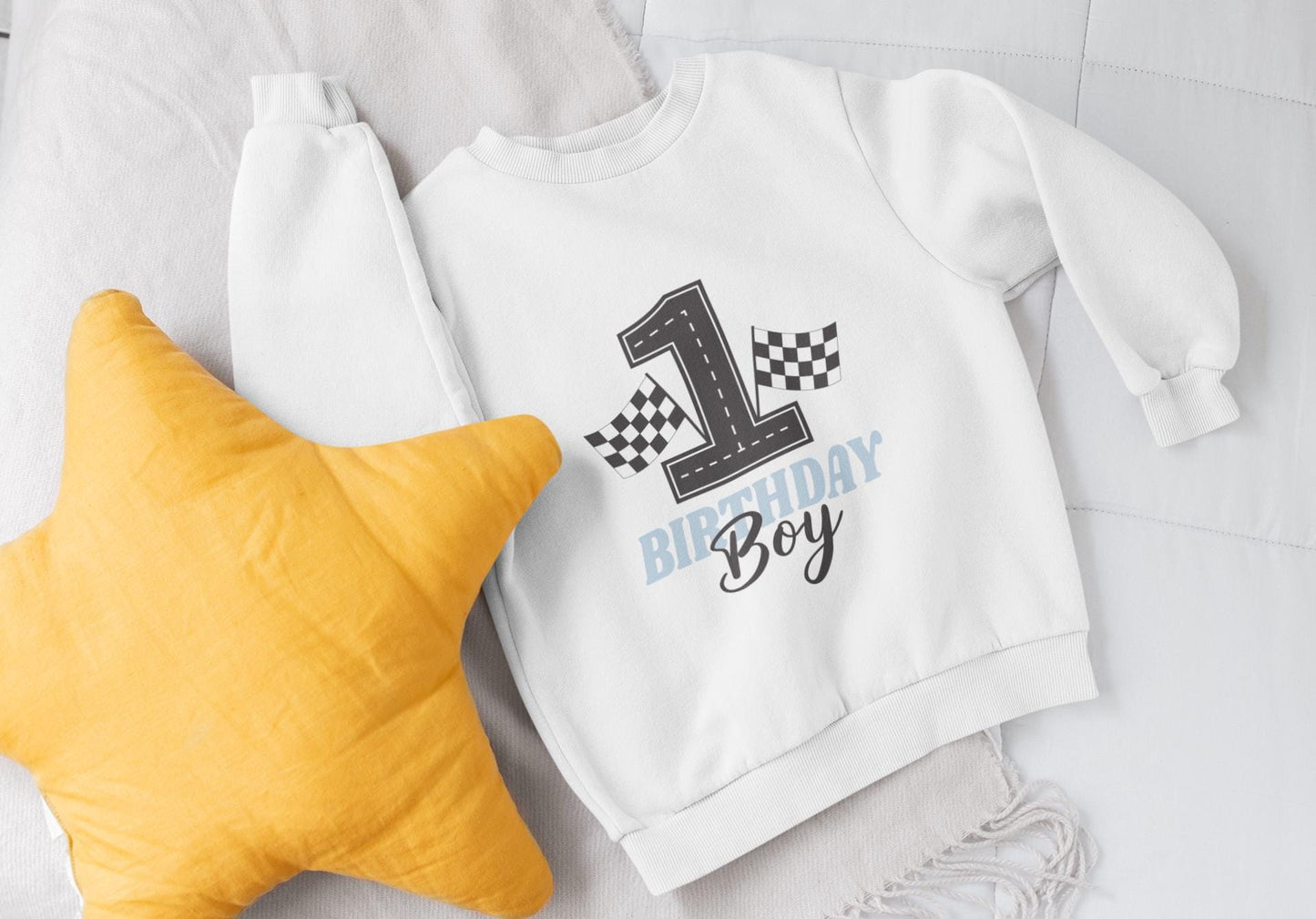 First Birthday Boy Racing Theme Family SVG Bundle - Matching Birthday Shirt Designs, Racing Theme Birthday Svg, Checkered Flag Design Svg