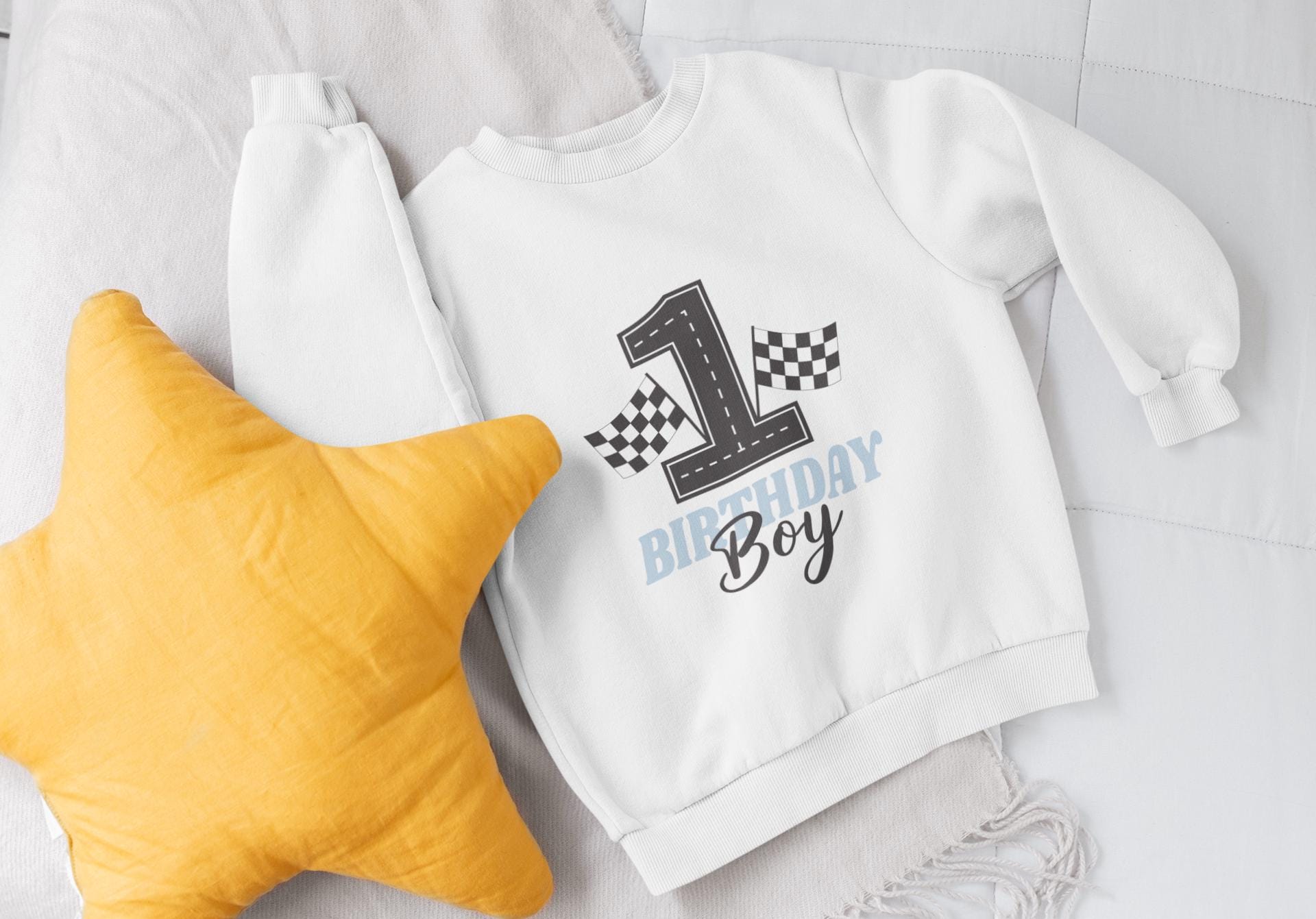 First Birthday Boy Racing Theme Family SVG Bundle - Matching Birthday Shirt Designs, Racing Theme Birthday Svg, Checkered Flag Design Svg