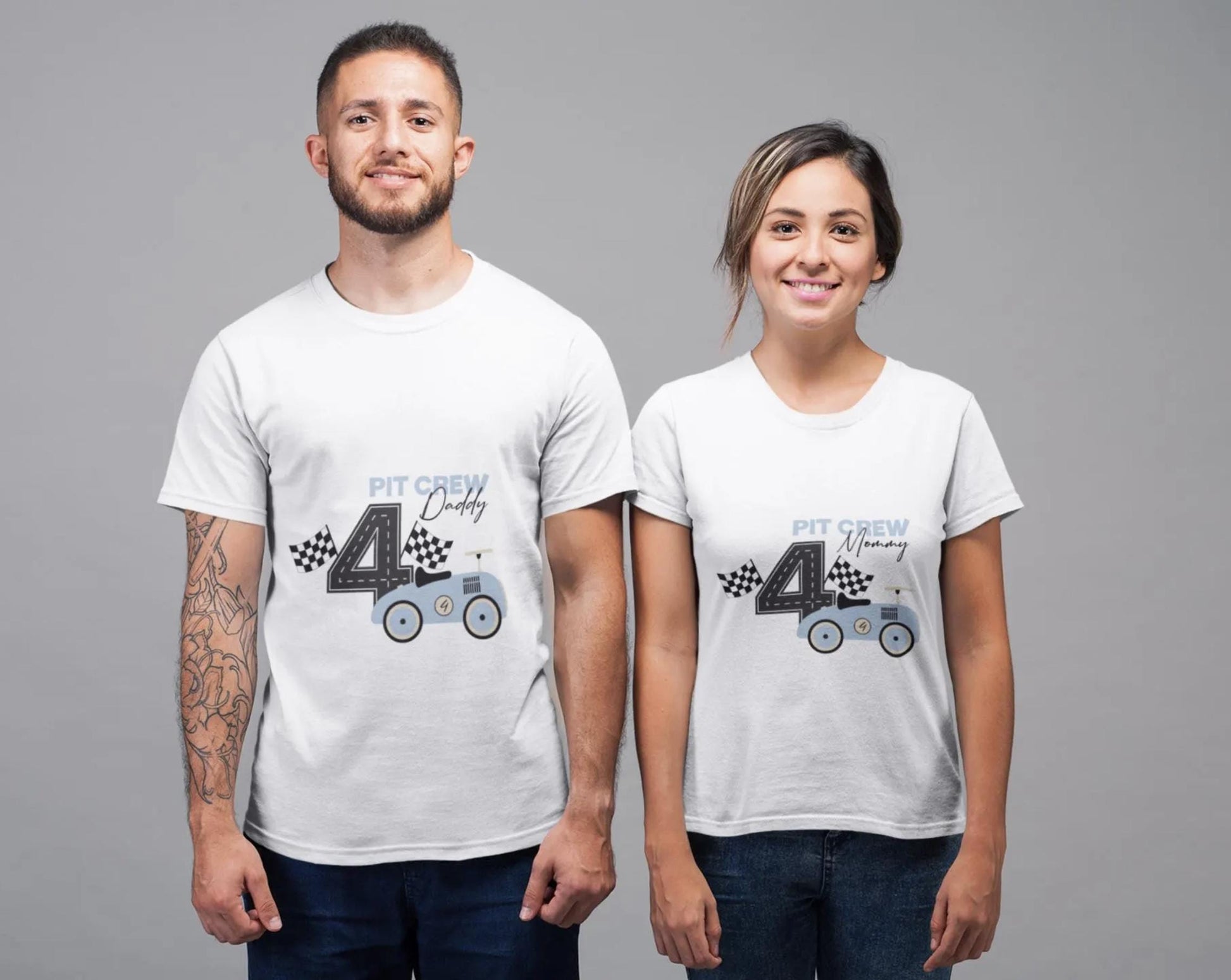 Need Four Speed Birthday SVG, Pit Crew Birthday Set, Age 4 Racing Theme - SVG, Cars 4th Birthday Svg, Blue Vintage Car Family SVG Bundle