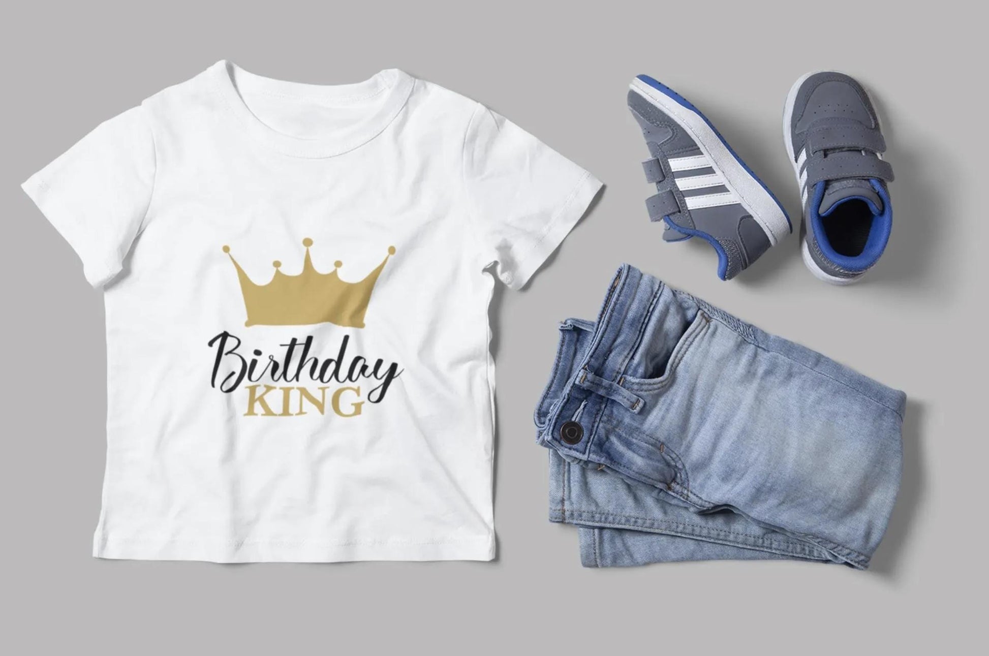 Birthday King Family Bundle SVG, Gold Crown Birthday Party Designs for Family, Custom Birthday Group, Birthday Party Svg