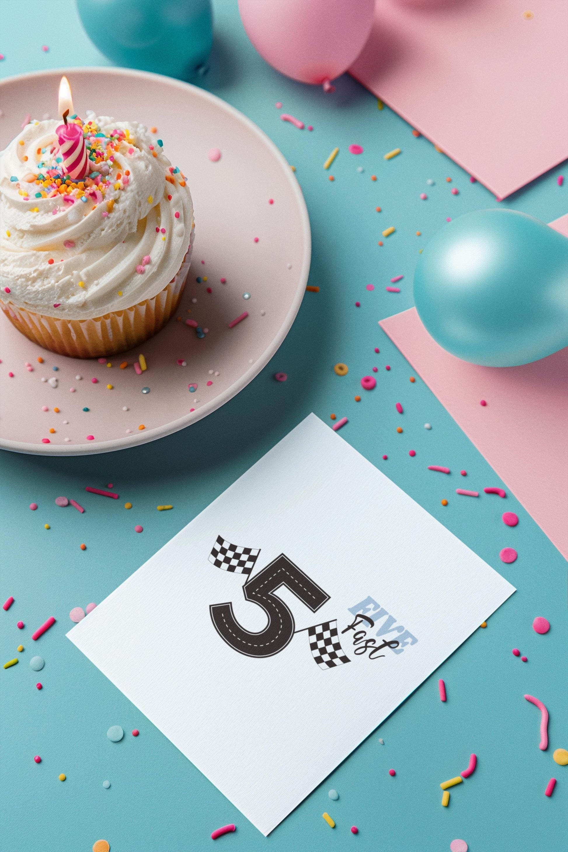 Fast Five Birthday Boy Race Car Design Svg, Race car birthday theme, Five years old birthday Svg, Birthday Boy SVG, Checkered Flag