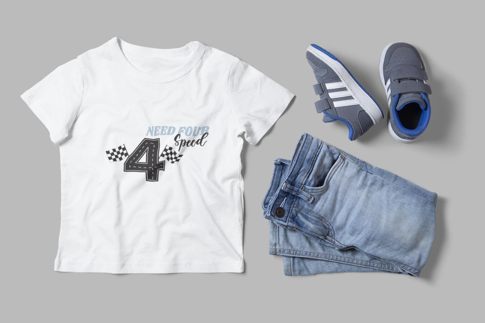 Need Four Speed Race Car Birthday SVG – Road Number 4 with Checkered Flags Design, Race Car Birthday Svg, Kids Birthday Party Svg