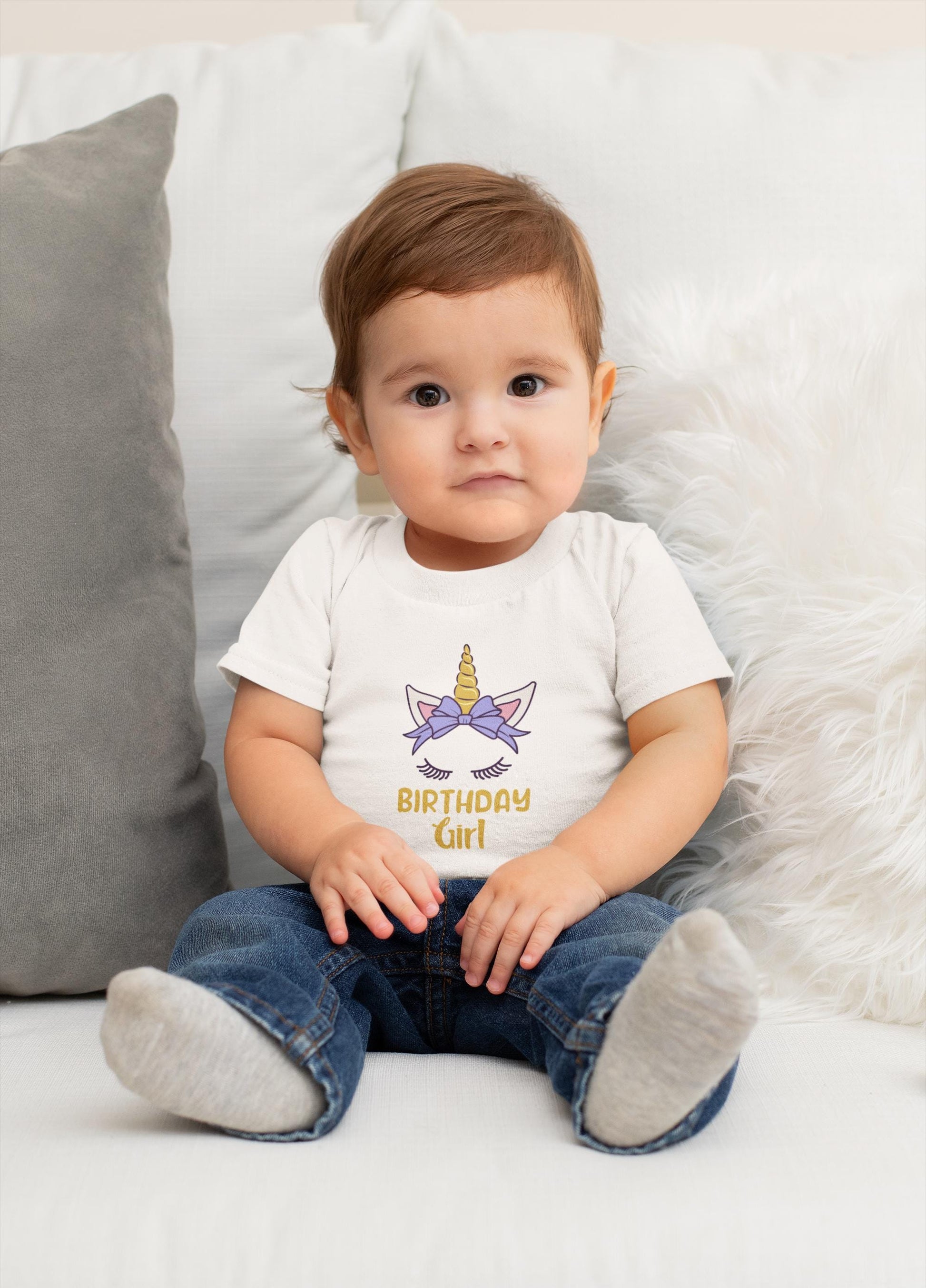 Birthday Girl, Unicorn Birthday Girl SVG, Adorable Unicorn for Birthday Girl Celebrations, Unicorn Face SVG, Unicorn SVG, Birthday Svg