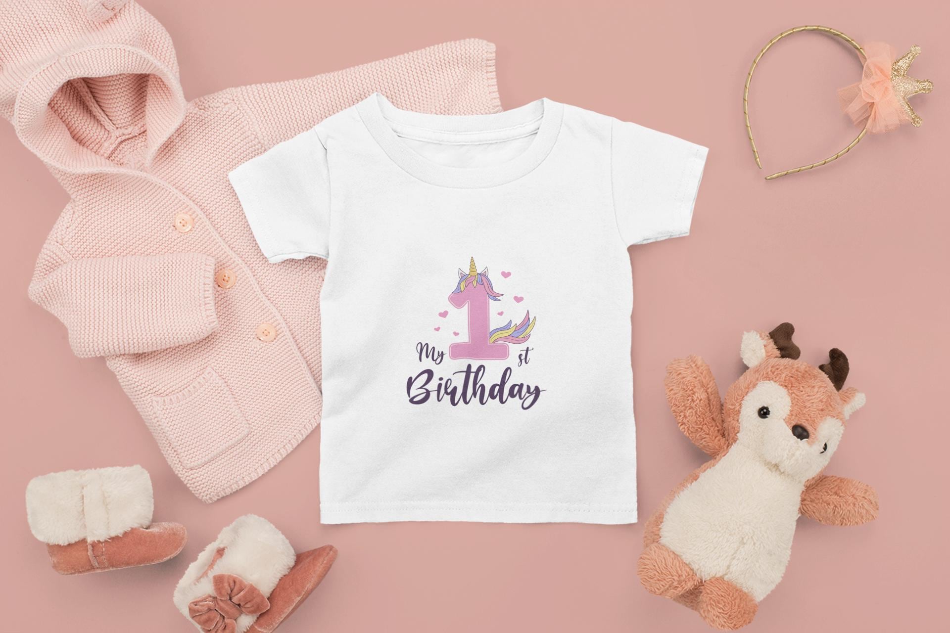 My 1st Birthday Unicorn SVG Bundle – Adorable Unicorn Birthday Design for Baby Girls, Cute Unicorn Birthday Design for Girls, Birthday Girl