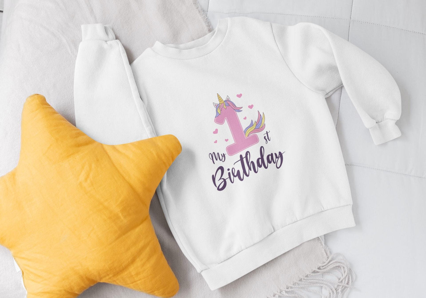 My 1st Birthday Unicorn SVG Bundle – Adorable Unicorn Birthday Design for Baby Girls, Cute Unicorn Birthday Design for Girls, Birthday Girl