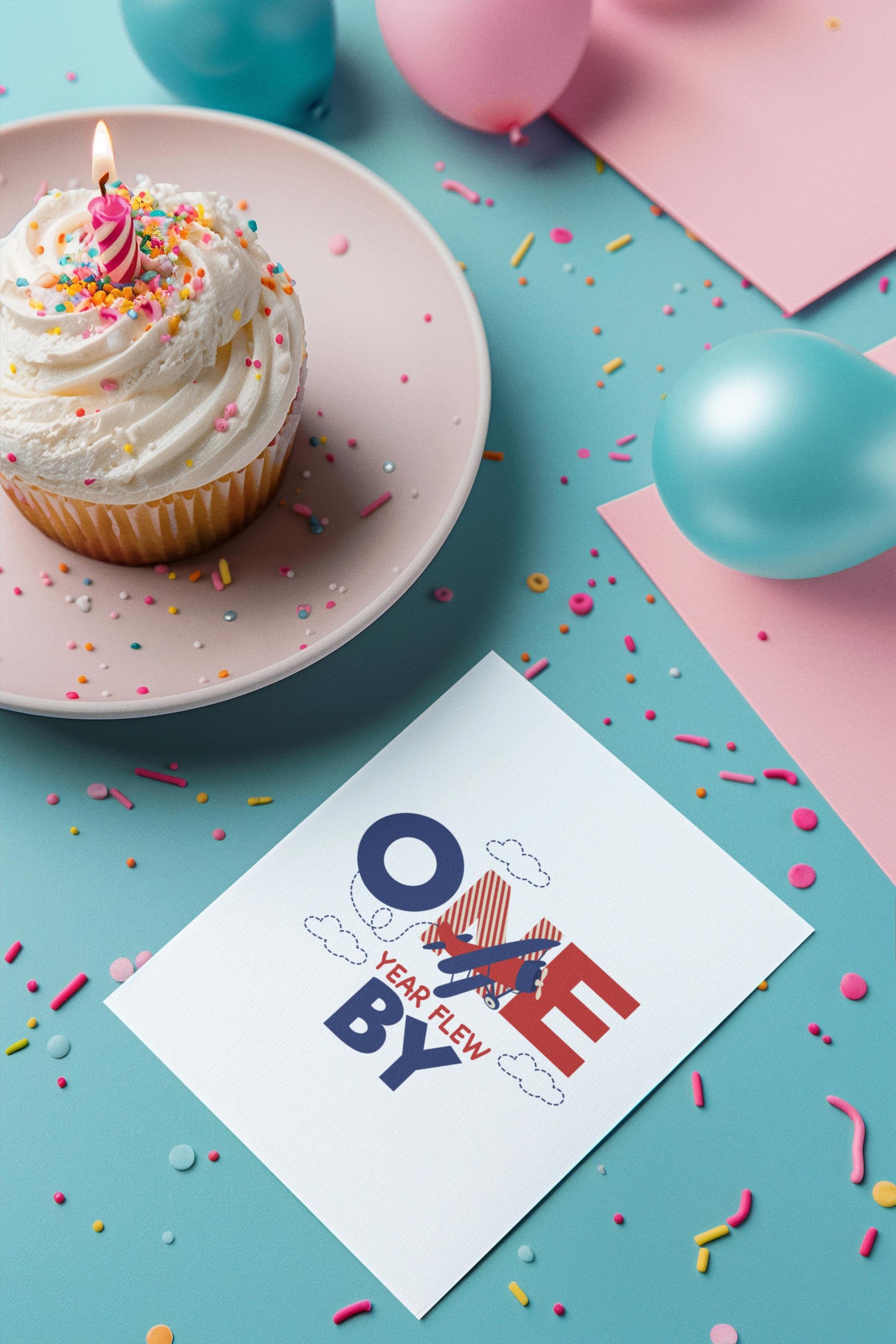 One Year Flew By Svg, Airplane-Themed First Birthday Design - SVG Files, Fast One Birthday Airplane Svg, Vintage Airplane Birthday