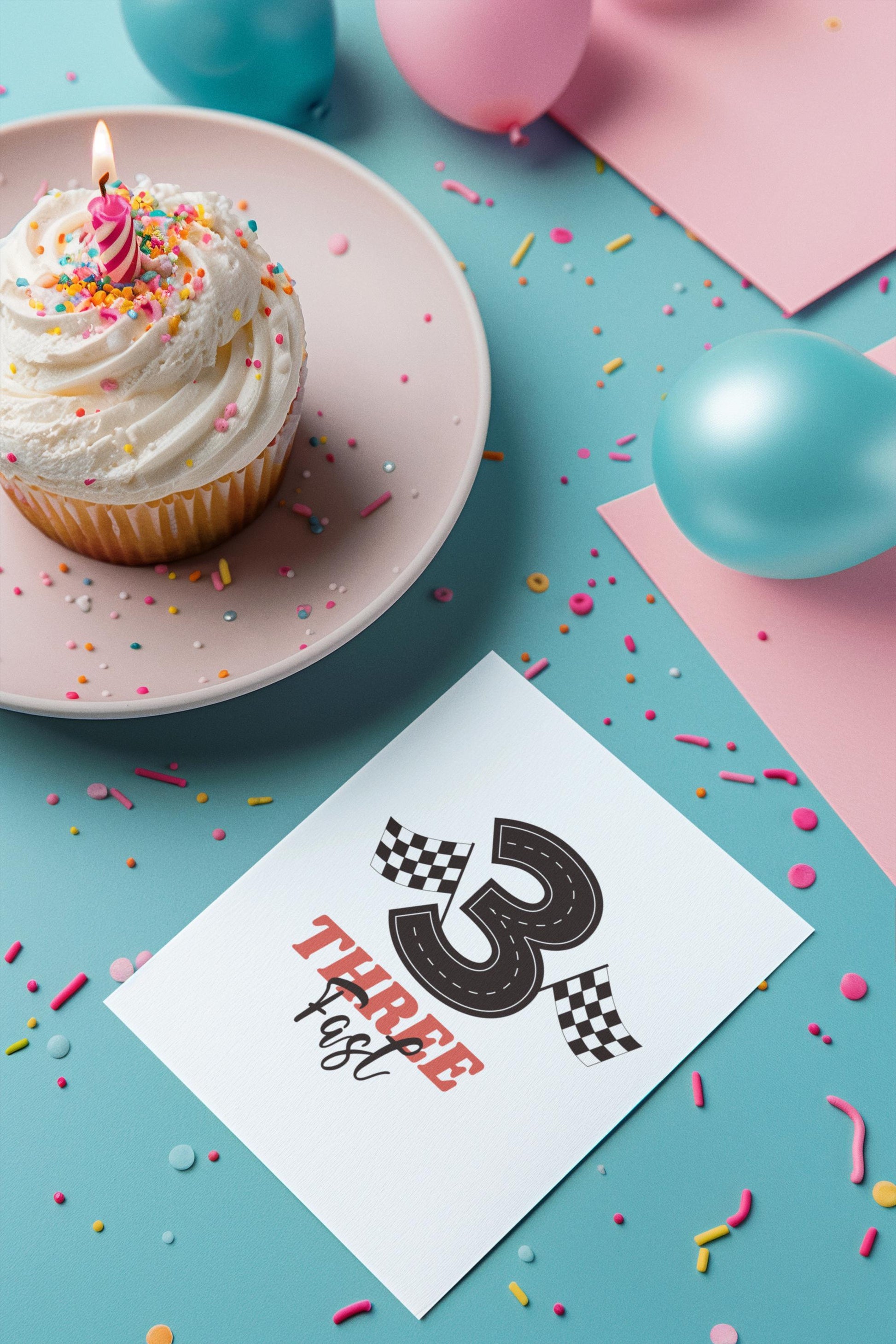 Three Fast Svg, Race Car Birthday SVG Design for 3rd Birthday Party, Racing Theme, Checkered flag SVG, Kids racing theme, Boy birthday Svg
