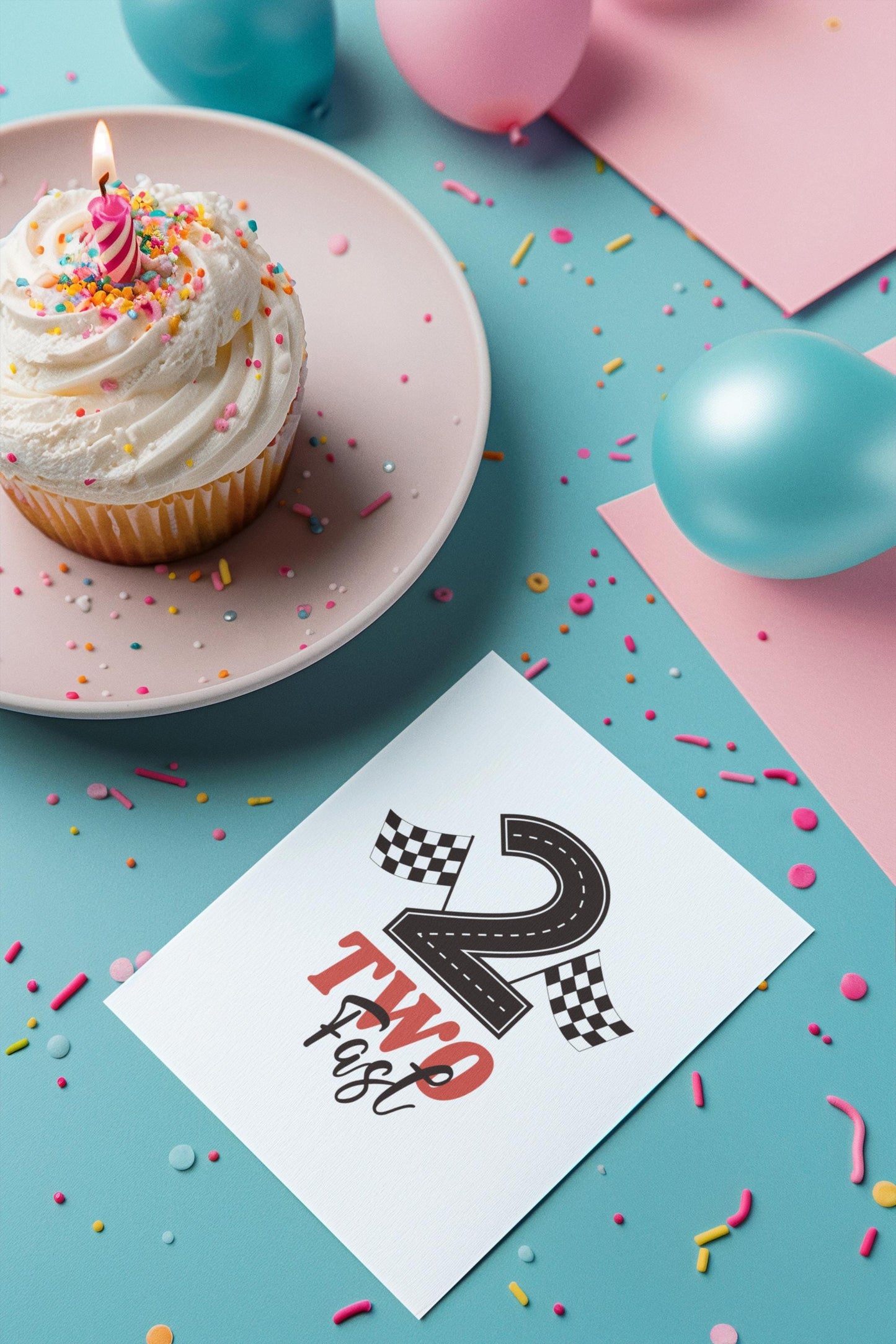 Two Fast Birthday Svg, Race Car Theme for 2nd Birthday Party Decorations, 2nd birthday design Svg, Race car birthday theme Svg