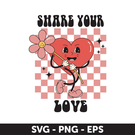 Retro Valentine Svg, Kids Valentine Svg, Baby Boy Valentine Outfit, Boy Valentine Svg, Share Your Love Svg, Valentine's Day Stickers