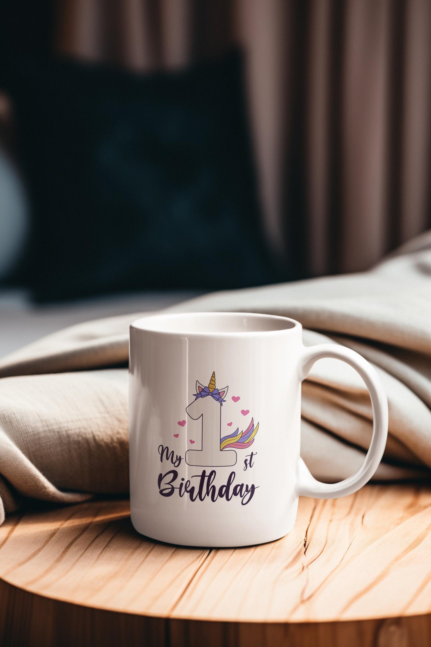 My 1st Birthday Unicorn with Bow SVG Bundle – Cute Unicorn Design for Baby Girl's First Birthday in Svg, PNG & EPS Formats, 1st birthday Svg