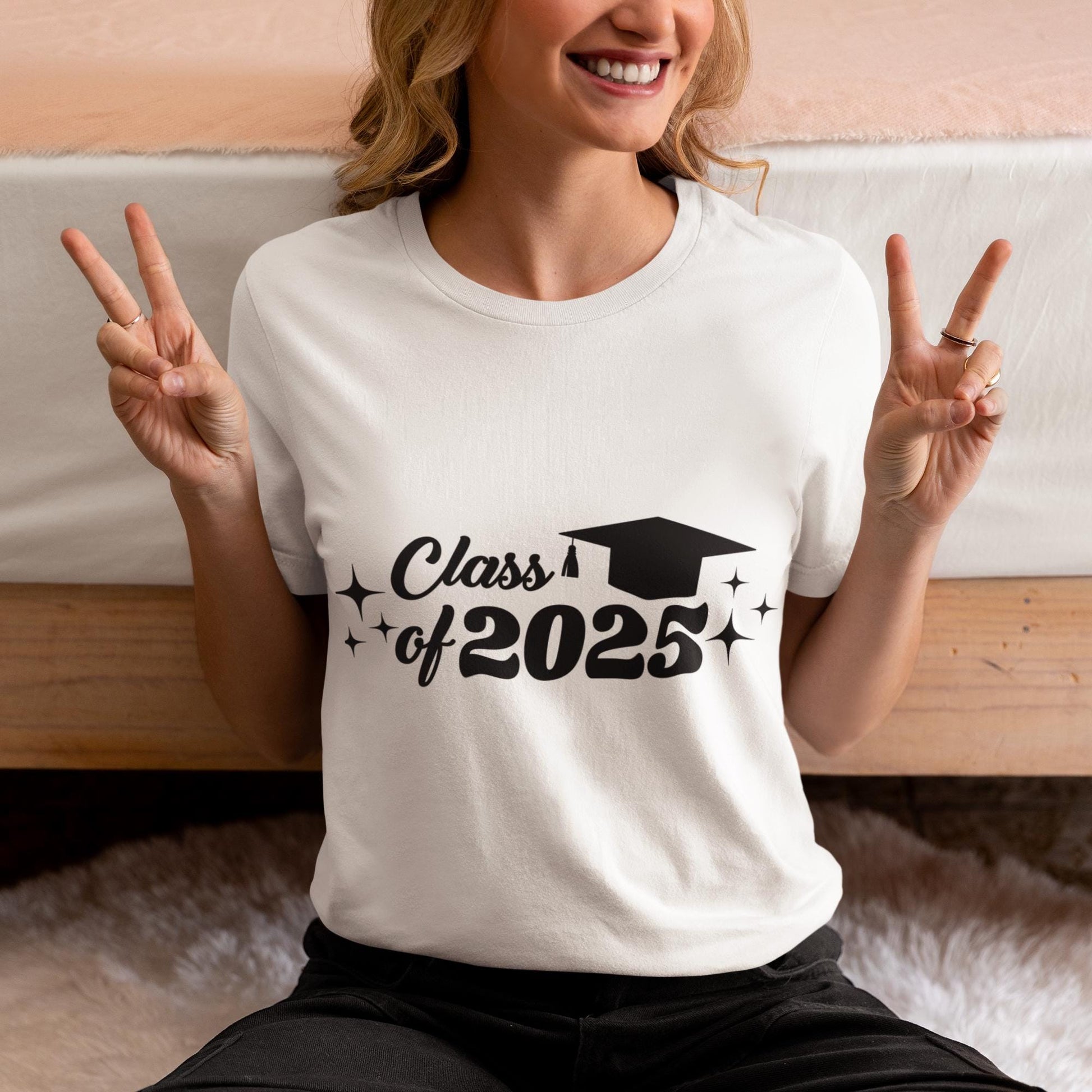 Class of 2025 Graduation Design - Graduation Cap with Sparkles - Digital Files SVG, PNG, EPS, Custom Shirts, Decorations, and Gifts