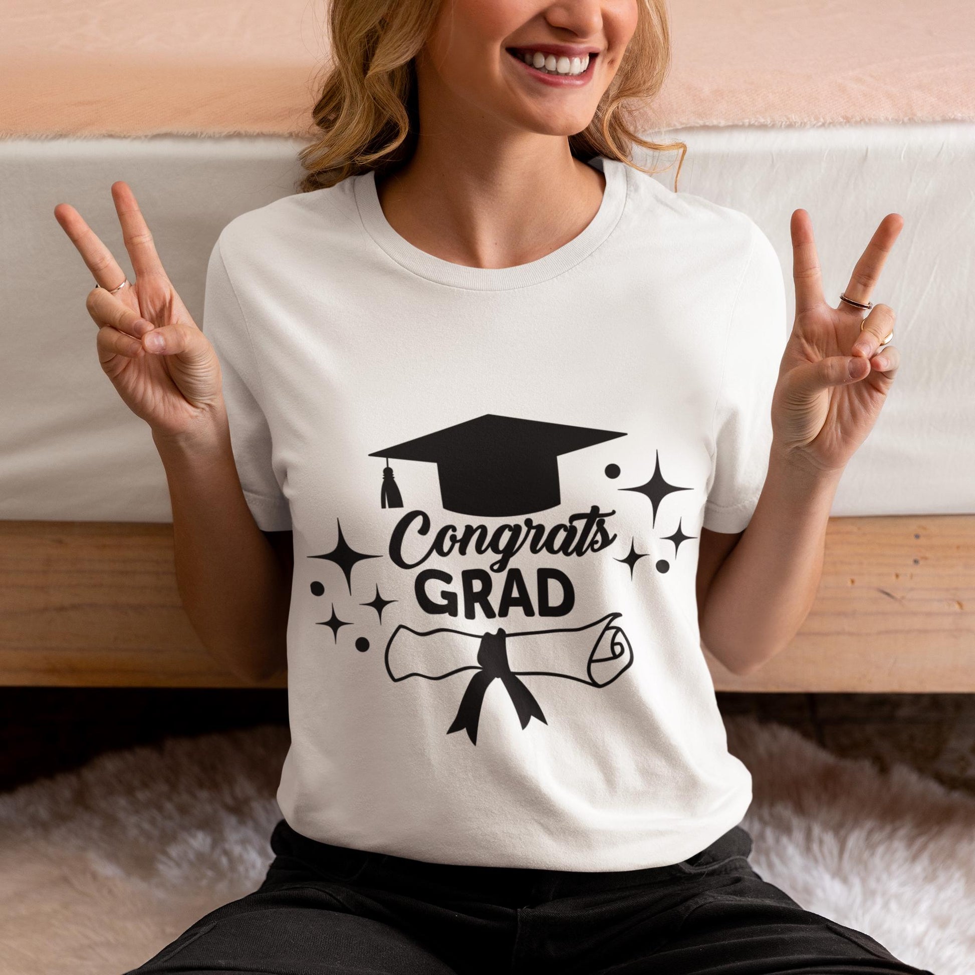 Congrats Grad Graduation Design - Diploma, Cap, and Sparkles - Digital Files SVG, PNG, EPS, Decorations, and Graduation Keepsakes