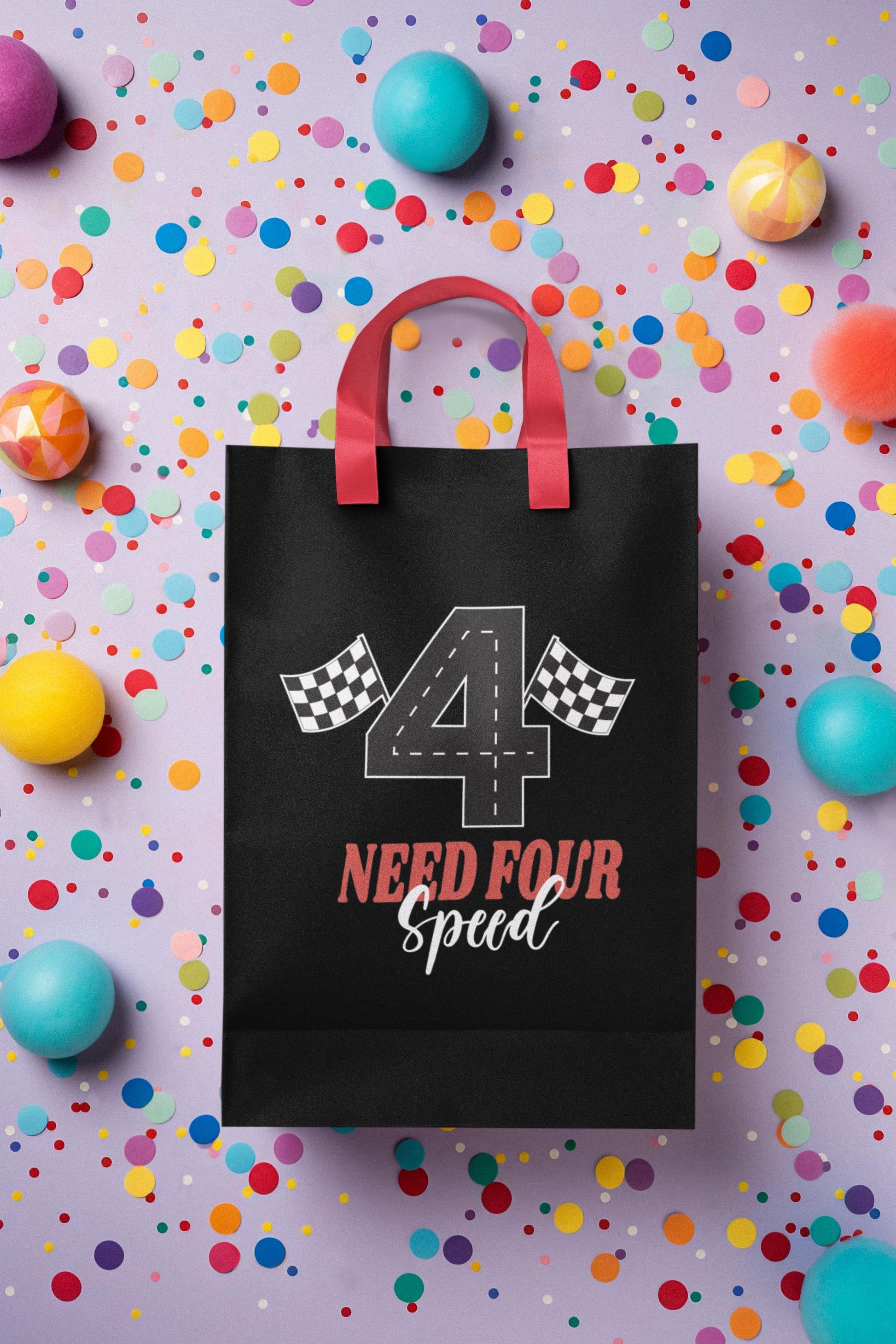 Need Four Speed Birthday SVG - Racing Theme Printable for Kids' Birthday Party - Digital Download, Racing birthday SVG, 4th birthday SVG