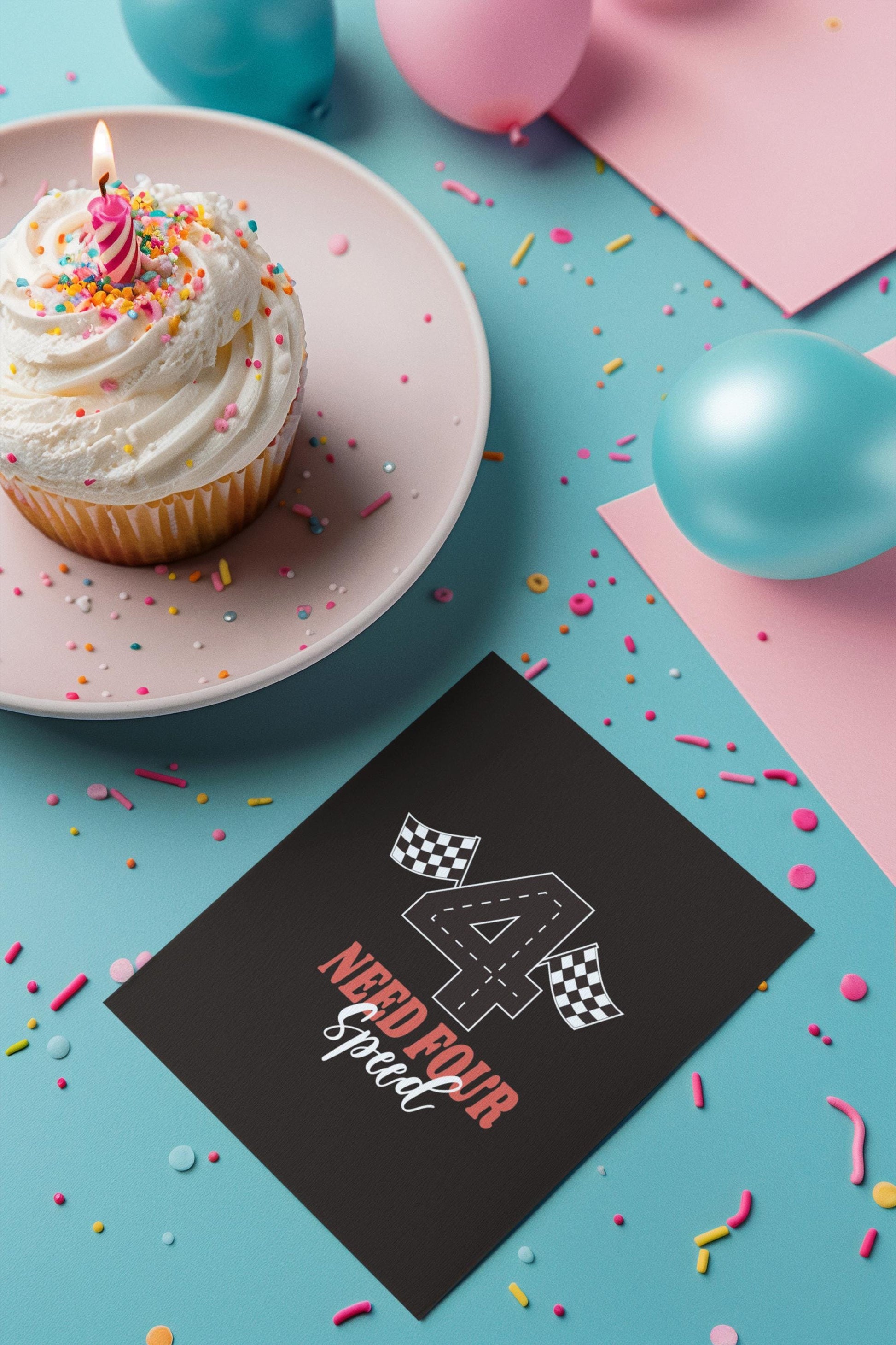 Need Four Speed Birthday SVG - Racing Theme Printable for Kids' Birthday Party - Digital Download, Racing birthday SVG, 4th birthday SVG