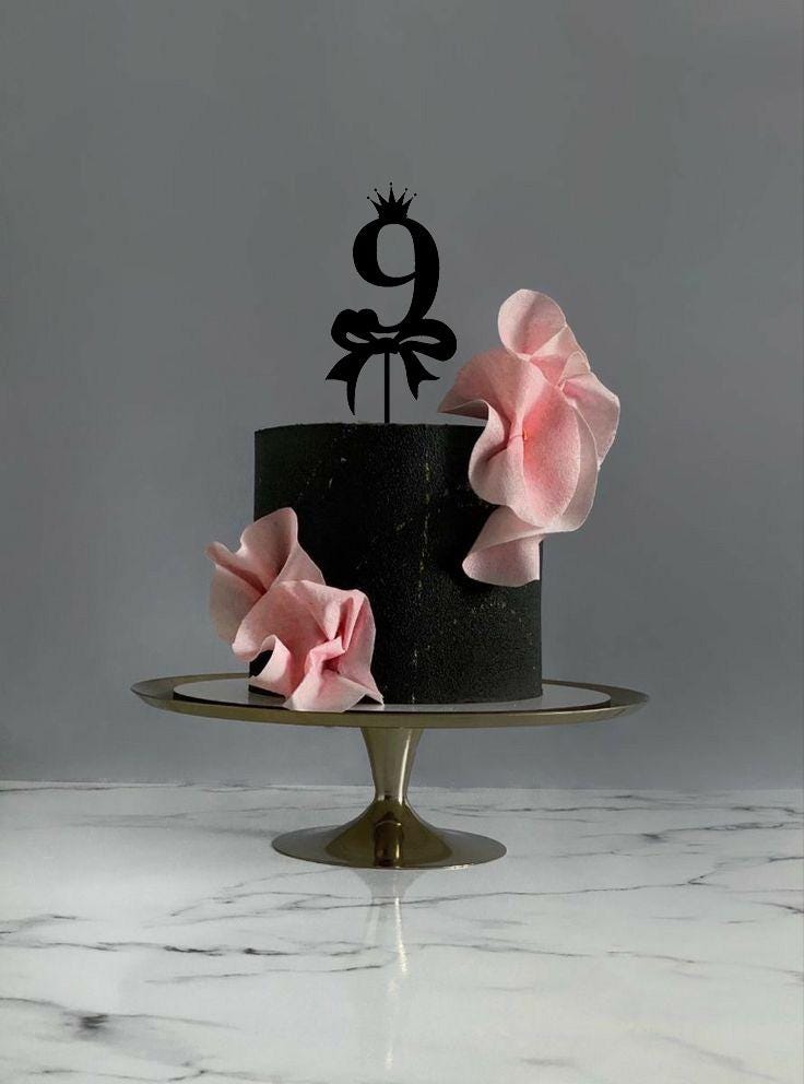 Elegant Numbers with Crown and Ribbon Design - Digital Cake Topper Set (0-9) - SVG, PNG, EPS for Birthday and Celebration Crafts