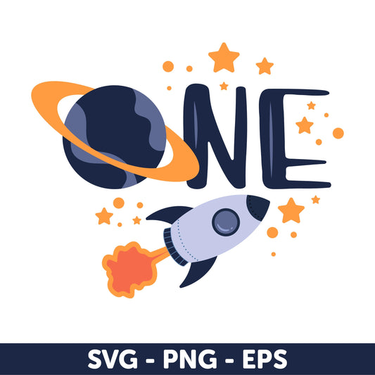 Space Theme First Birthday SVG, Rocket One Svg, Space 1st Birthday, Space One, Rocket t-shirt design, Space Birthday party, Planet birthday