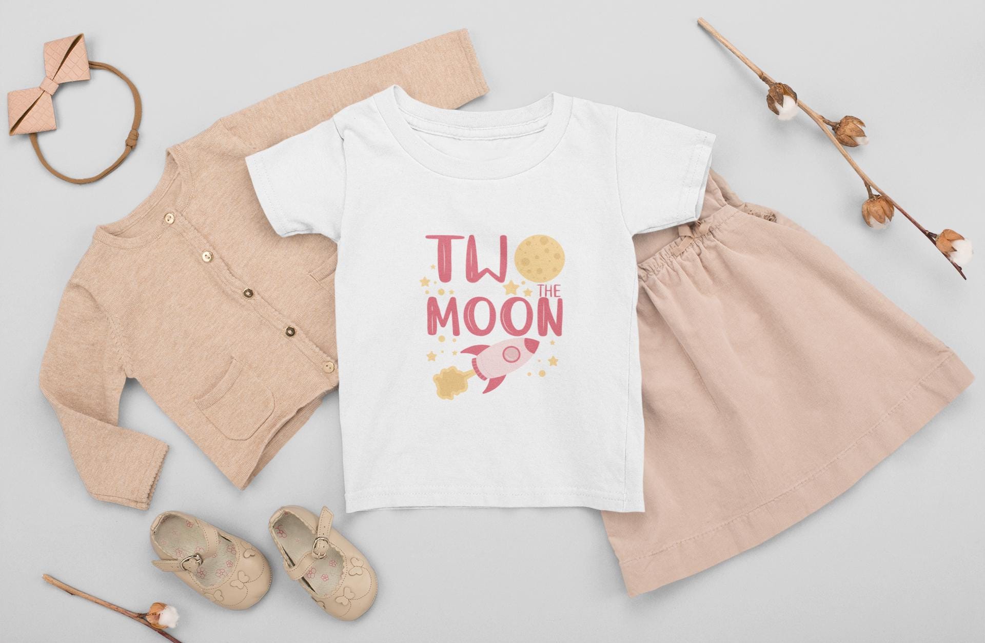 Two The Moon Svg, Pink Rocket Svg, Girls 2nd Birthday Svg, Space Theme Birthday Svg, Birthday Party, Rocket Ship, Moon Clipart