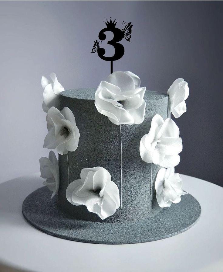 Fairy Tale Birthday Cake Toppers SVG, Numbers 0-9 with Crown and Butterfly, Digital cake topper designs Svg, Elegant number decorations