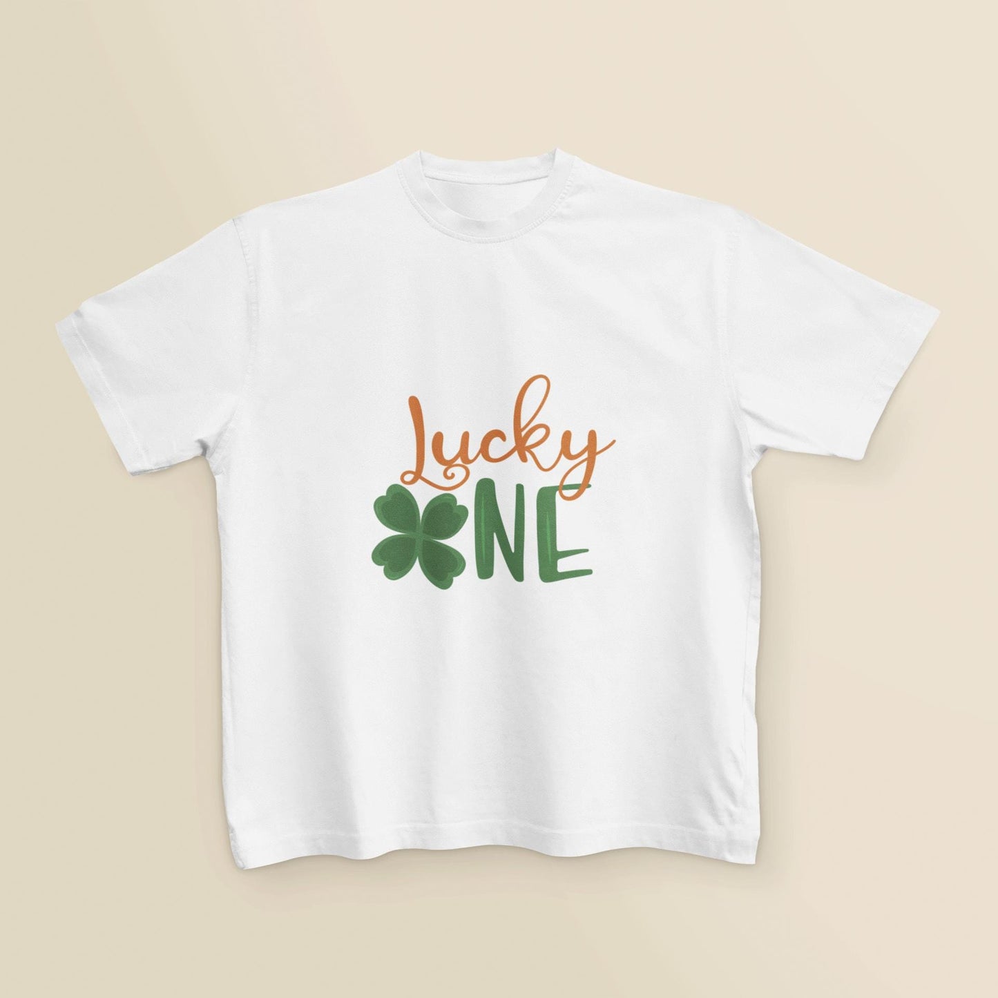 Lucky One SVG, Four Leaf Clover St. Patrick’s Day Cut File, Shamrock PNG, Irish Lucky Quote, Cricut & Silhouette File