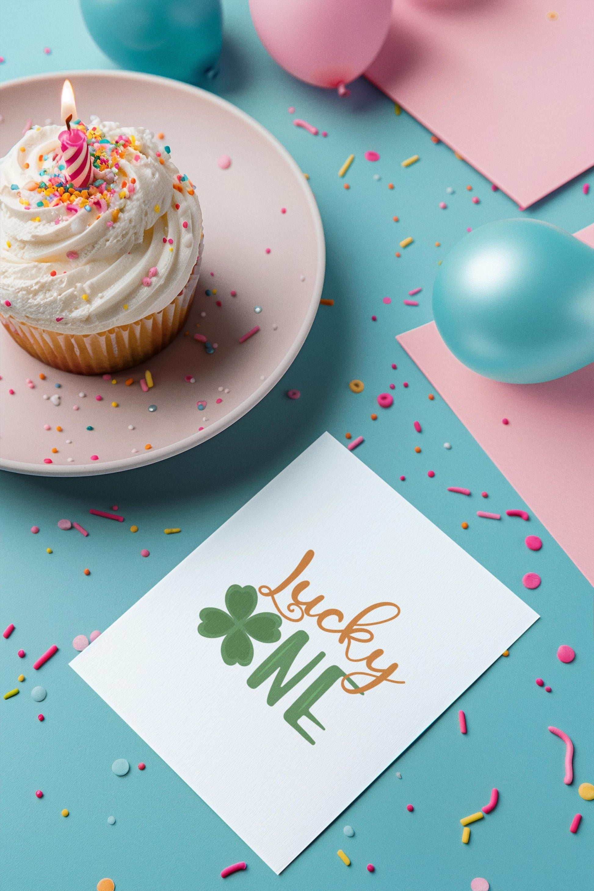 Lucky One SVG, Four Leaf Clover St. Patrick’s Day Cut File, Shamrock PNG, Irish Lucky Quote, Cricut & Silhouette File