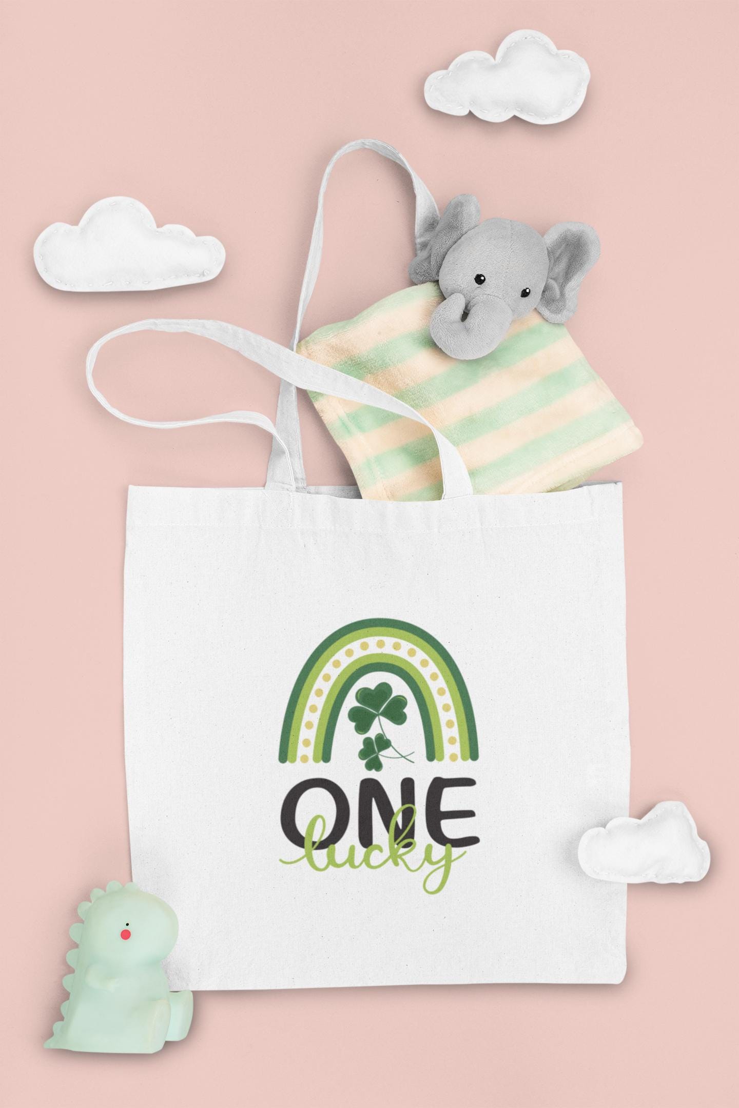 One Lucky SVG, St. Patrick’s Day Rainbow Cut File, Shamrock PNG, Irish Clover Design, Cricut & Silhouette, Baby First Birthday