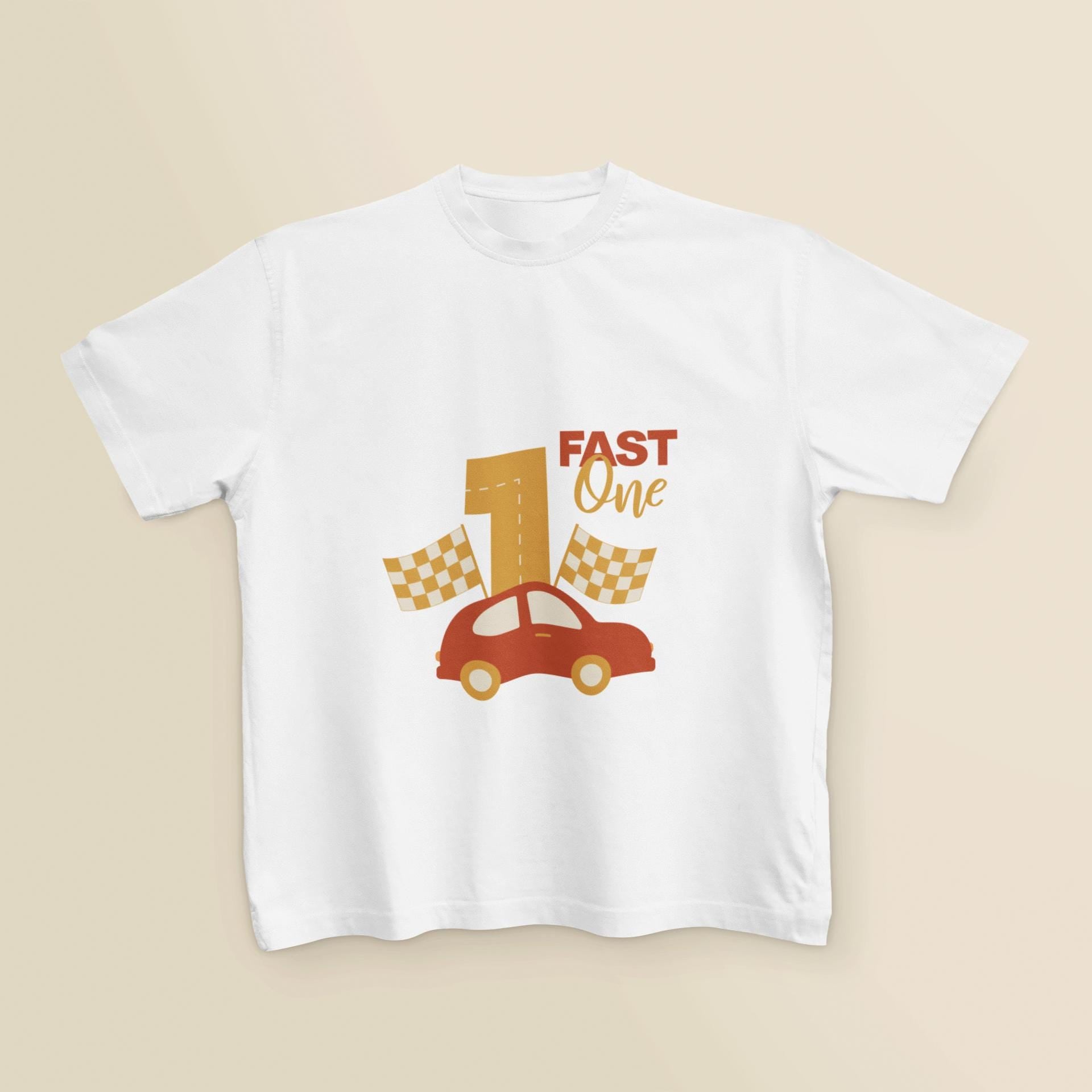 Fast One SVG, Racing Birthday Design, First Birthday, 1st Birthday Racing Car, Blue Vintage Car SVG, 1st Birthday Boy Shirt Svg