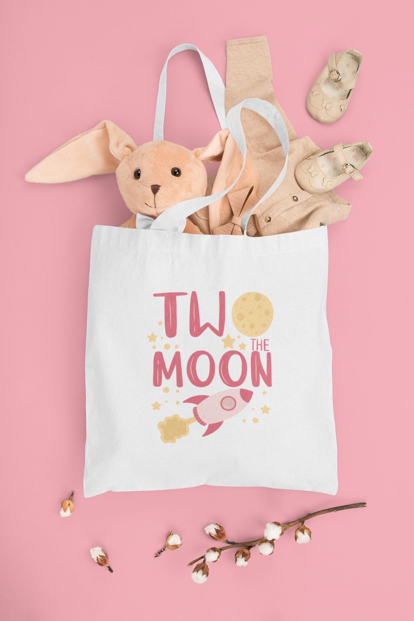 Two The Moon Svg, Pink Rocket Svg, Girls 2nd Birthday Svg, Space Theme Birthday Svg, Birthday Party, Rocket Ship, Moon Clipart