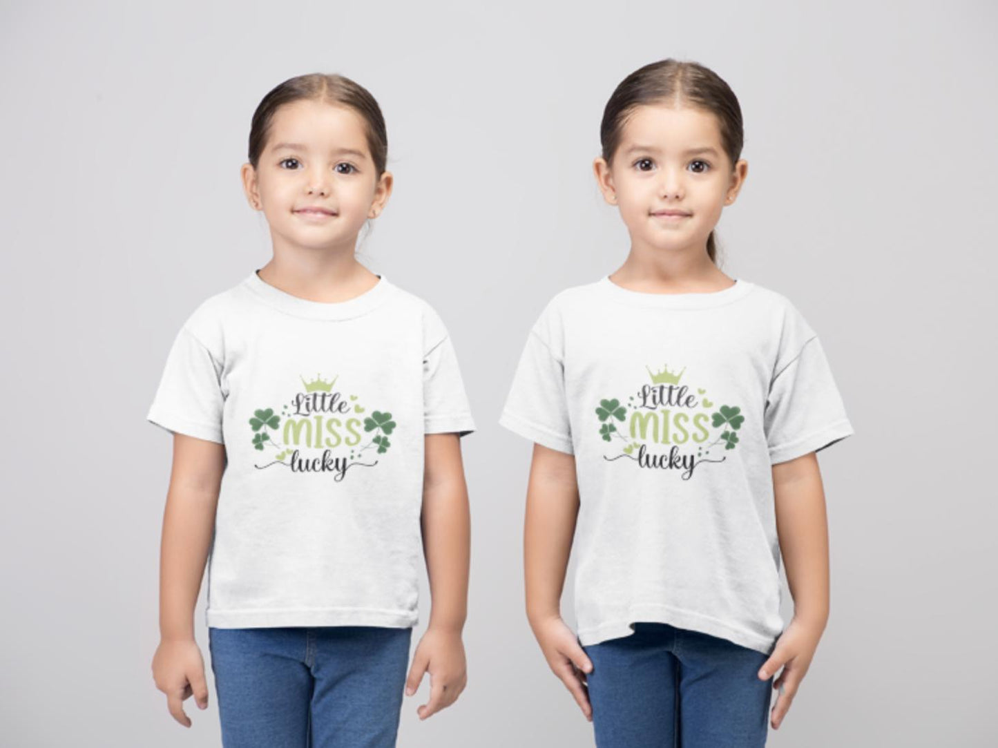 Little Miss Lucky SVG, St. Patrick’s Day Girl Shamrock Cut File, Irish Clover PNG, Cricut & Silhouette Design, Kids Lucky Shirt