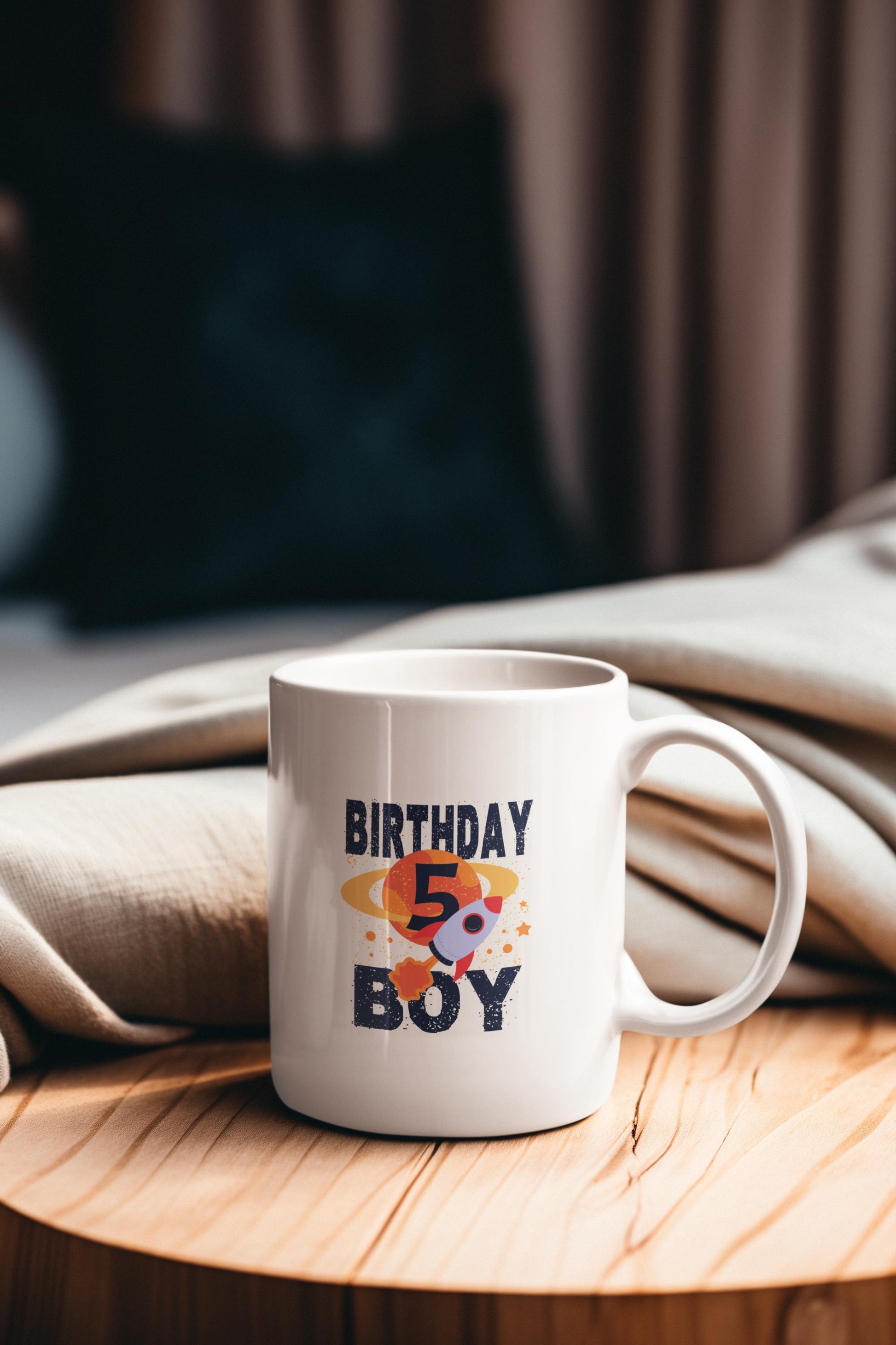 5th Birthday Boy SVG | Space Theme Rocket Ship Cut File | Planet & Astronaut Birthday Design, Cosmic Birthday Design for Kids
