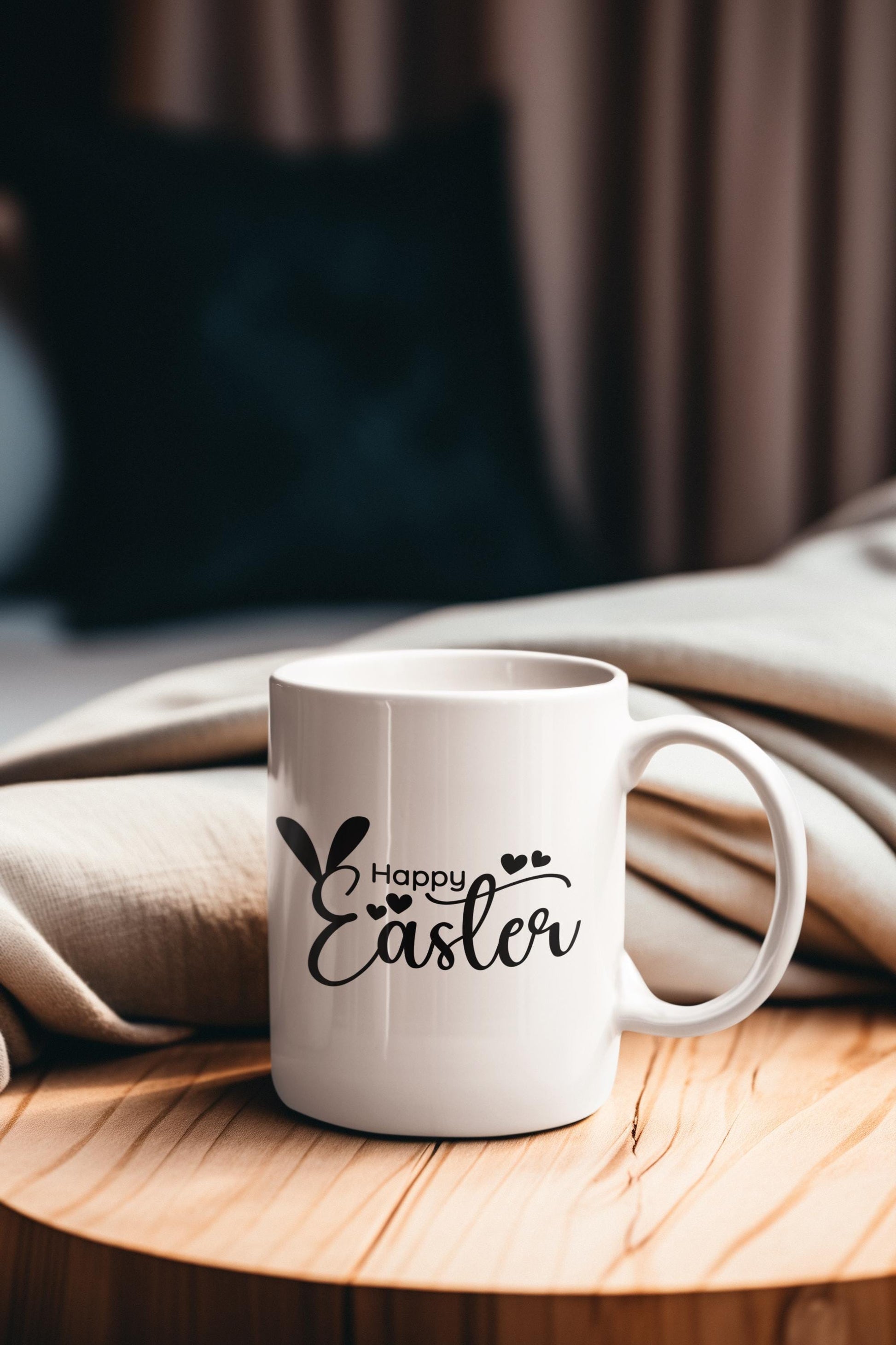 Happy Easter SVG | Bunny Ears Easter Cut File | Cute Easter Quote for Cricut & Silhouette, Easter T-Shirt Design, Printable Easter Design