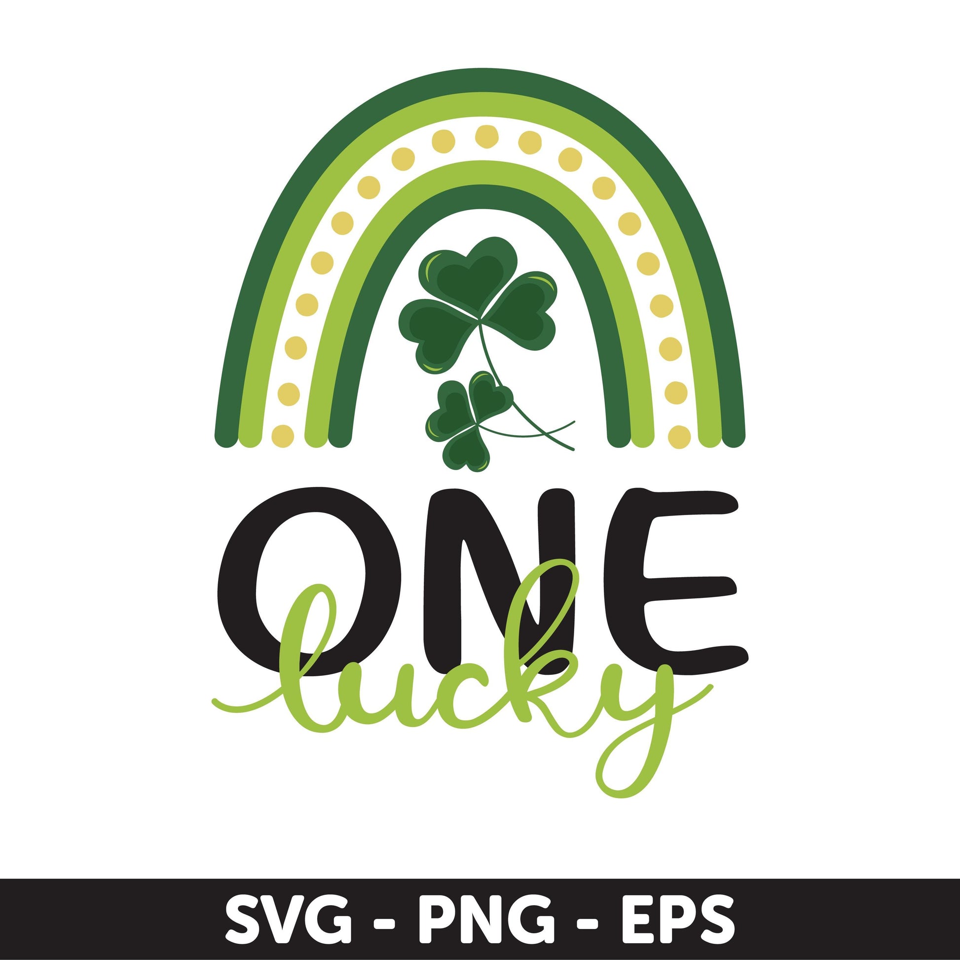 One Lucky SVG, St. Patrick’s Day Rainbow Cut File, Shamrock PNG, Irish Clover Design, Cricut & Silhouette, Baby First Birthday