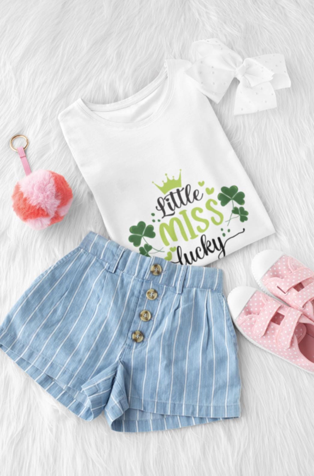 Little Miss Lucky SVG, St. Patrick’s Day Girl Shamrock Cut File, Irish Clover PNG, Cricut & Silhouette Design, Kids Lucky Shirt