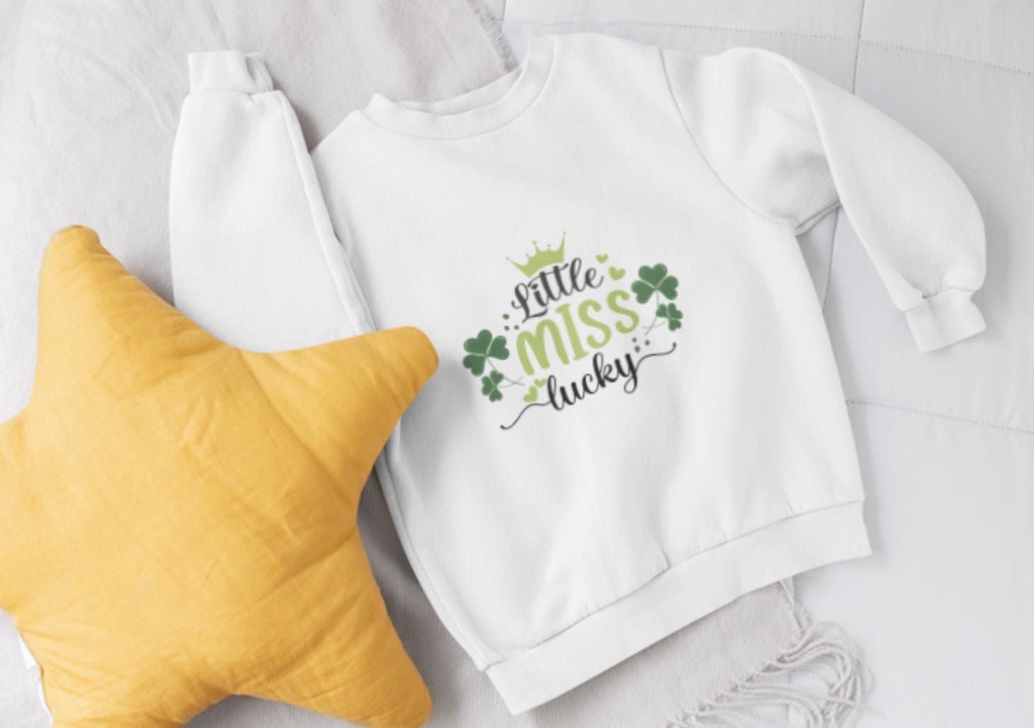 Little Miss Lucky SVG, St. Patrick’s Day Girl Shamrock Cut File, Irish Clover PNG, Cricut & Silhouette Design, Kids Lucky Shirt