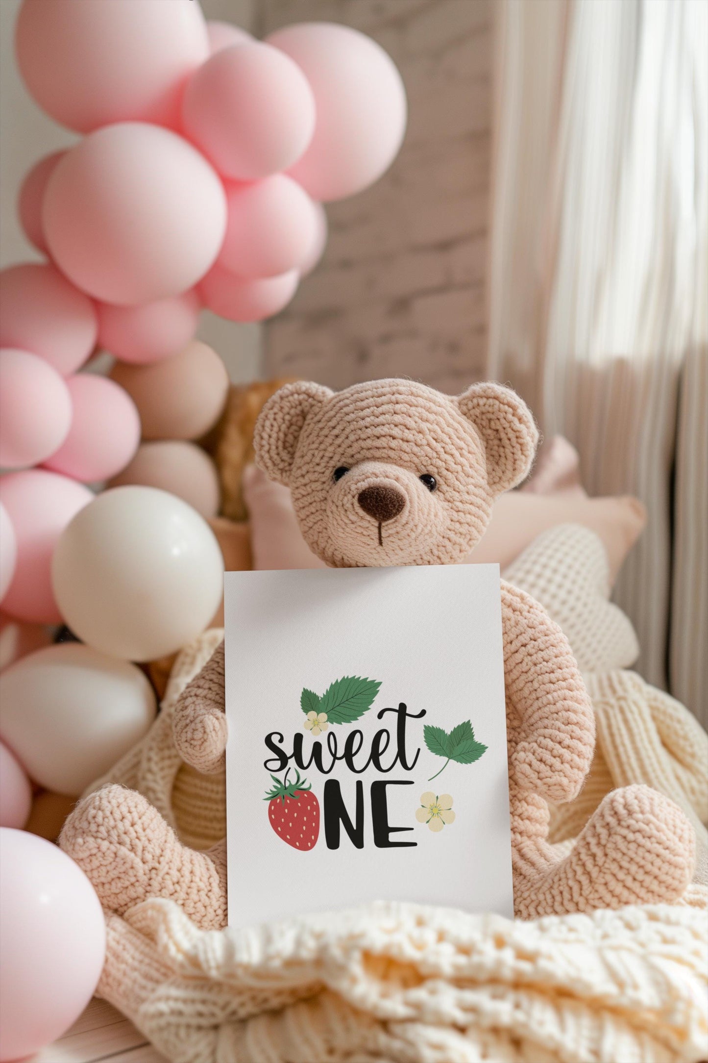 Sweet One SVG, First Birthday Design, Strawberry Theme, Strawberry 1st Birthday, Sweet One Birthday, Strawberry First Birthday SVG