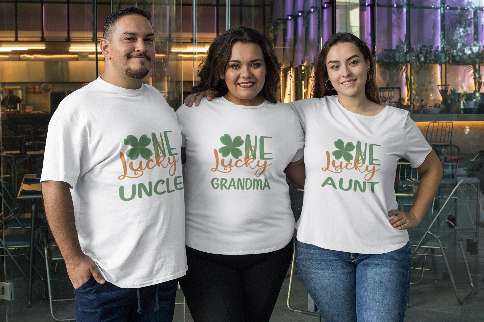 Lucky One SVG, One Lucky Family SVG Bundle – St. Patrick’s Day Matching Shirts, Lucky Shamrock, Birthday SVG, Onesie St Patrick Day Baby