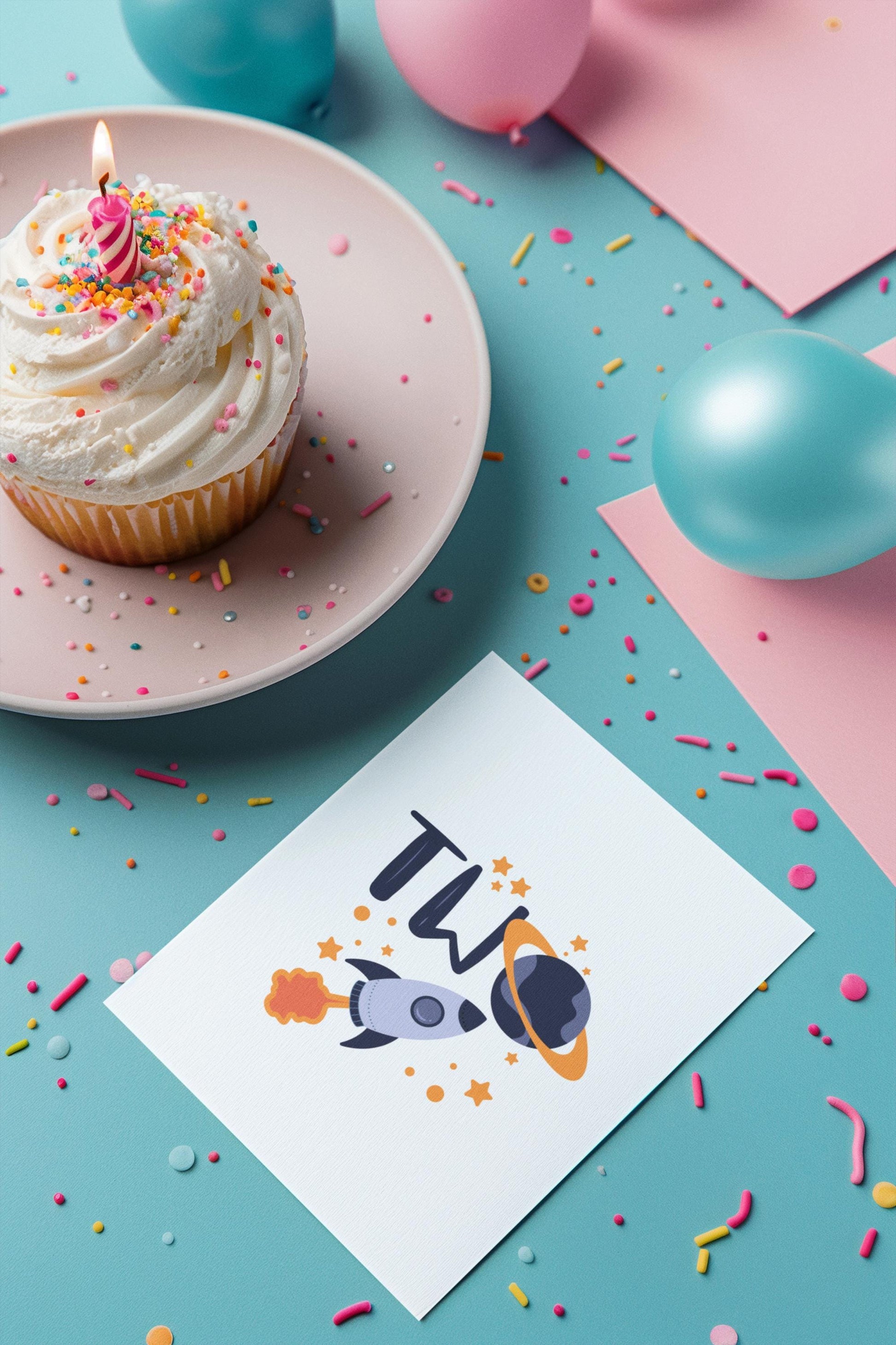 Space Birthday Svg, Space Theme Two Birthday SVG, Rocket and Planet 2nd Birthday Cut File, Two Months Birthday Svg, Astronaut Birthday Theme