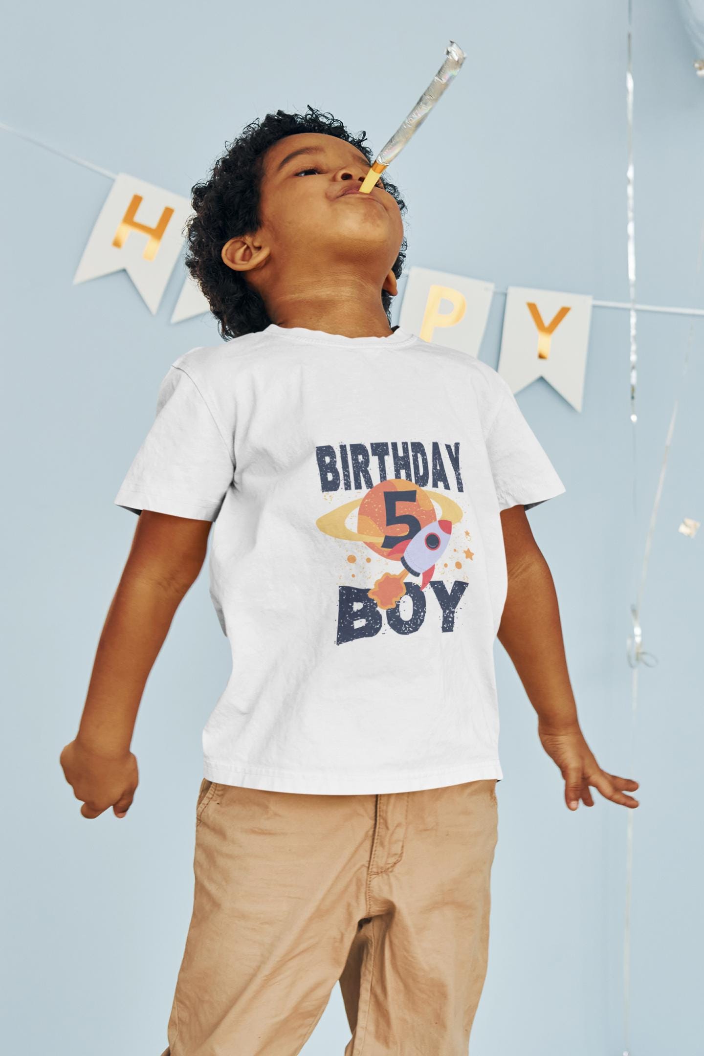 5th Birthday Boy SVG | Space Theme Rocket Ship Cut File | Planet & Astronaut Birthday Design, Cosmic Birthday Design for Kids