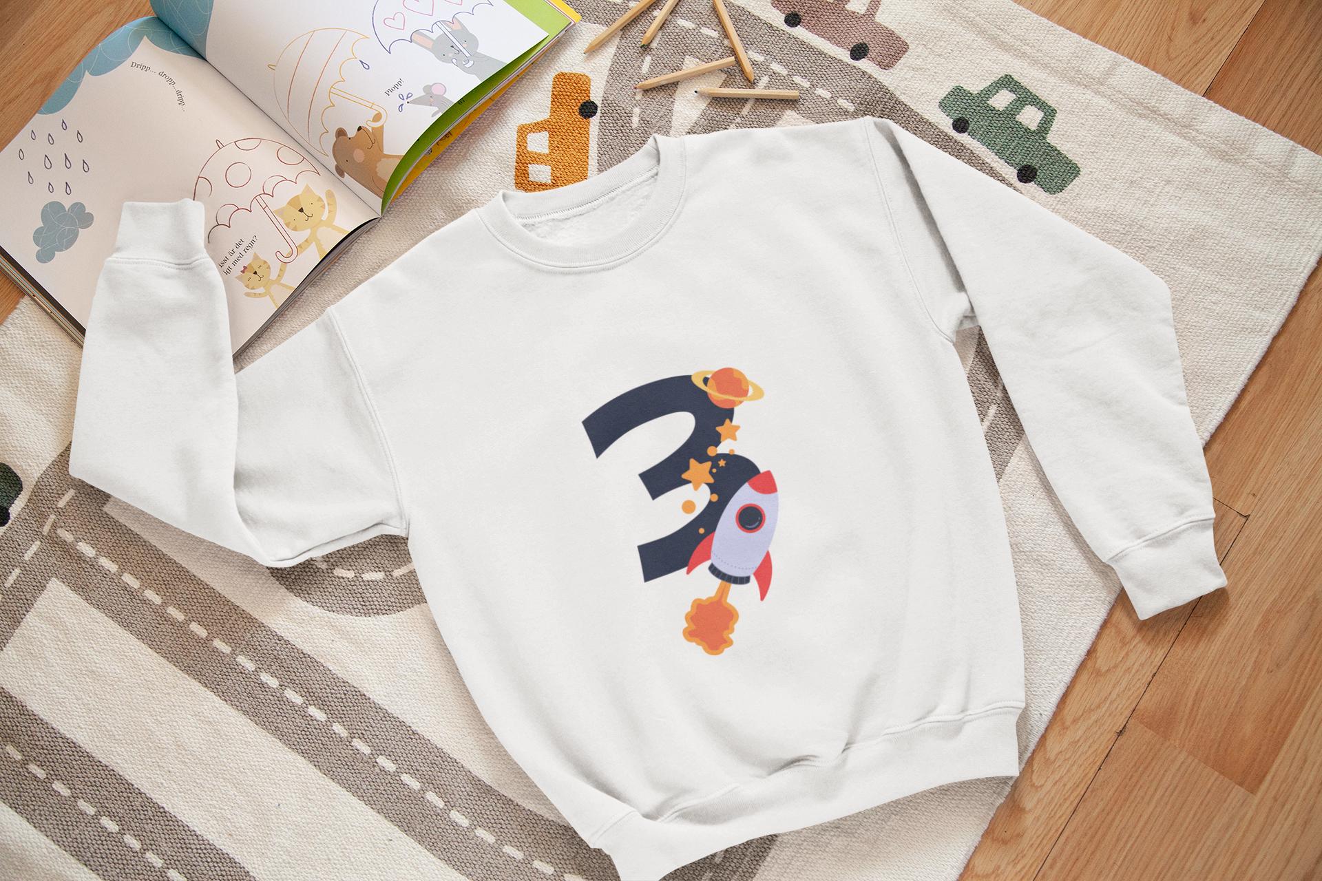 3rd Birthday SVG | Space Theme Rocket Ship Cut File | Number Three Birthday Design, galaxy birthday theme, Birthday Shirt svg