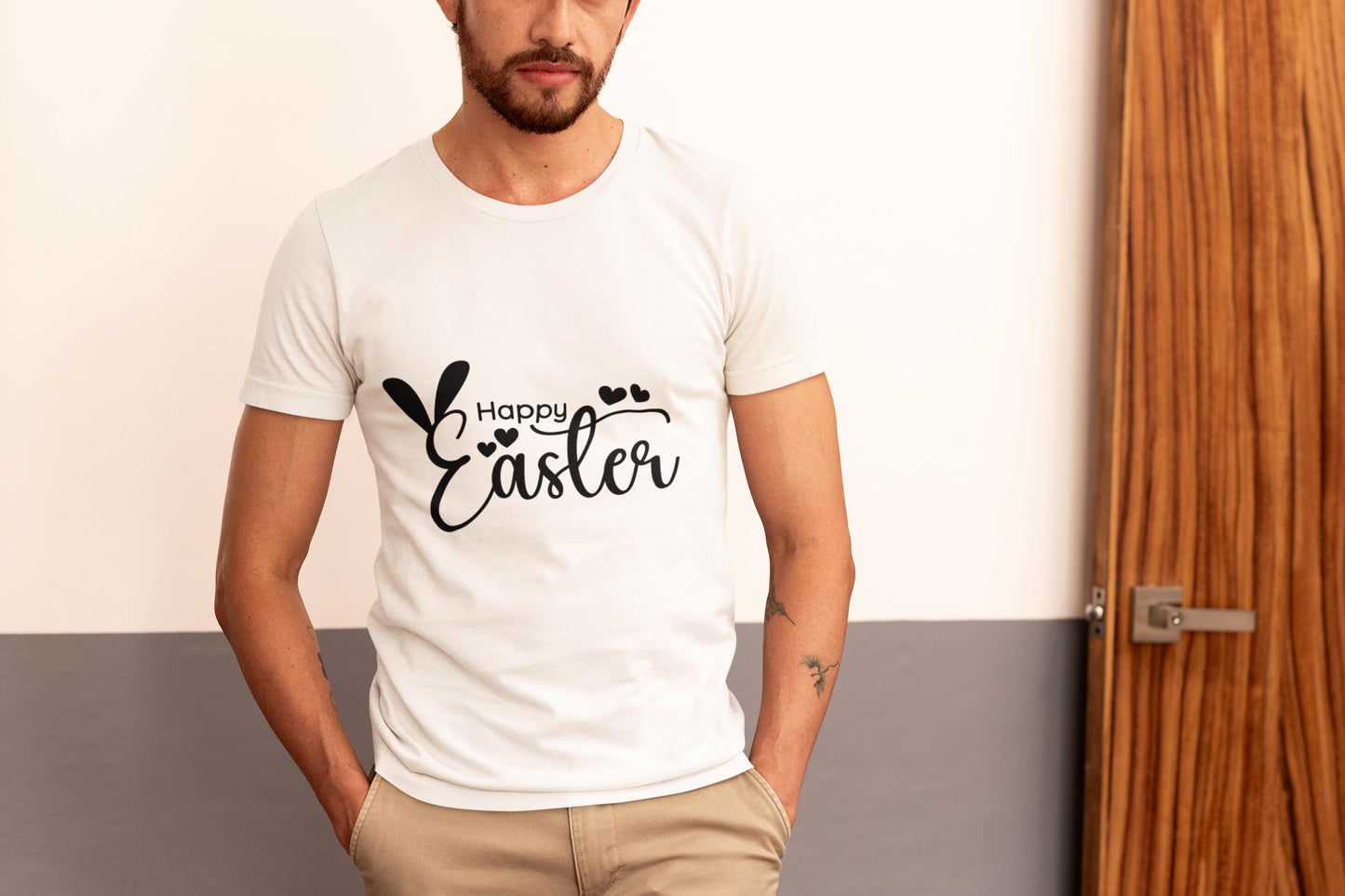 Happy Easter SVG | Bunny Ears Easter Cut File | Cute Easter Quote for Cricut & Silhouette, Easter T-Shirt Design, Printable Easter Design