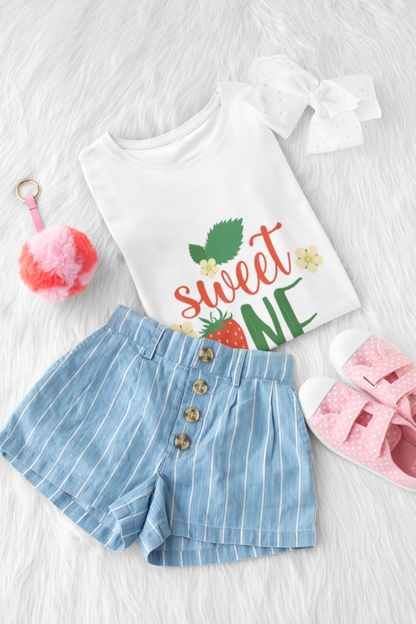 Sweet One Birthday SVG, Strawberry 1st Birthday PNG, Cute First Birthday Design, Fruit Theme Party, Sweet One Strawberry Birthday