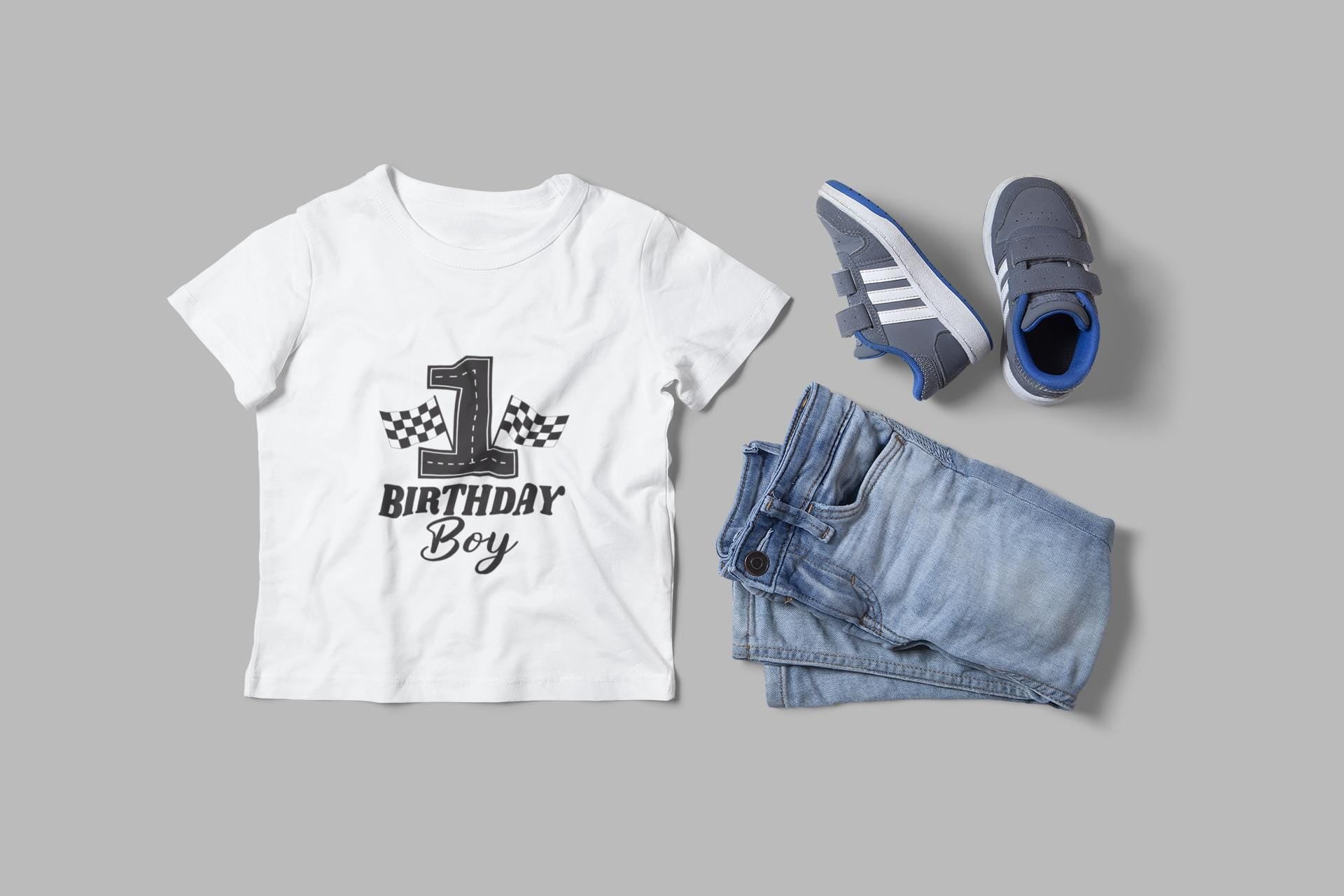Race Car Birthday SVG Bundle – 1st Birthday Boy Family Set of the Birthday Boy – Racing Theme Clipart Matching Birthday Shirt Designs