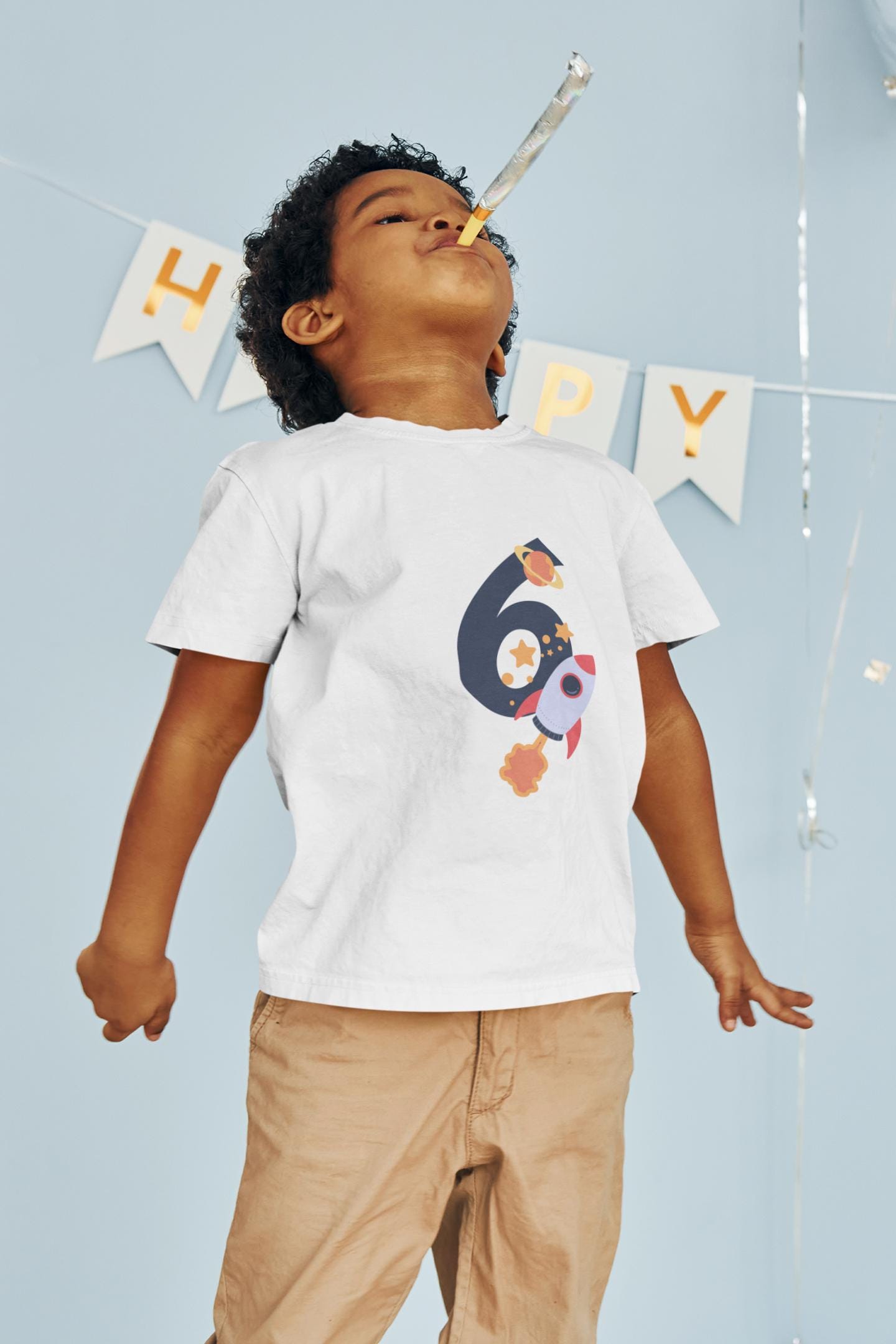 6th Birthday Rocket Ship Clipart | Space Number Six PNG SVG EPS | Kids Birthday Party Astronaut Design | Printable Rocket Graphic
