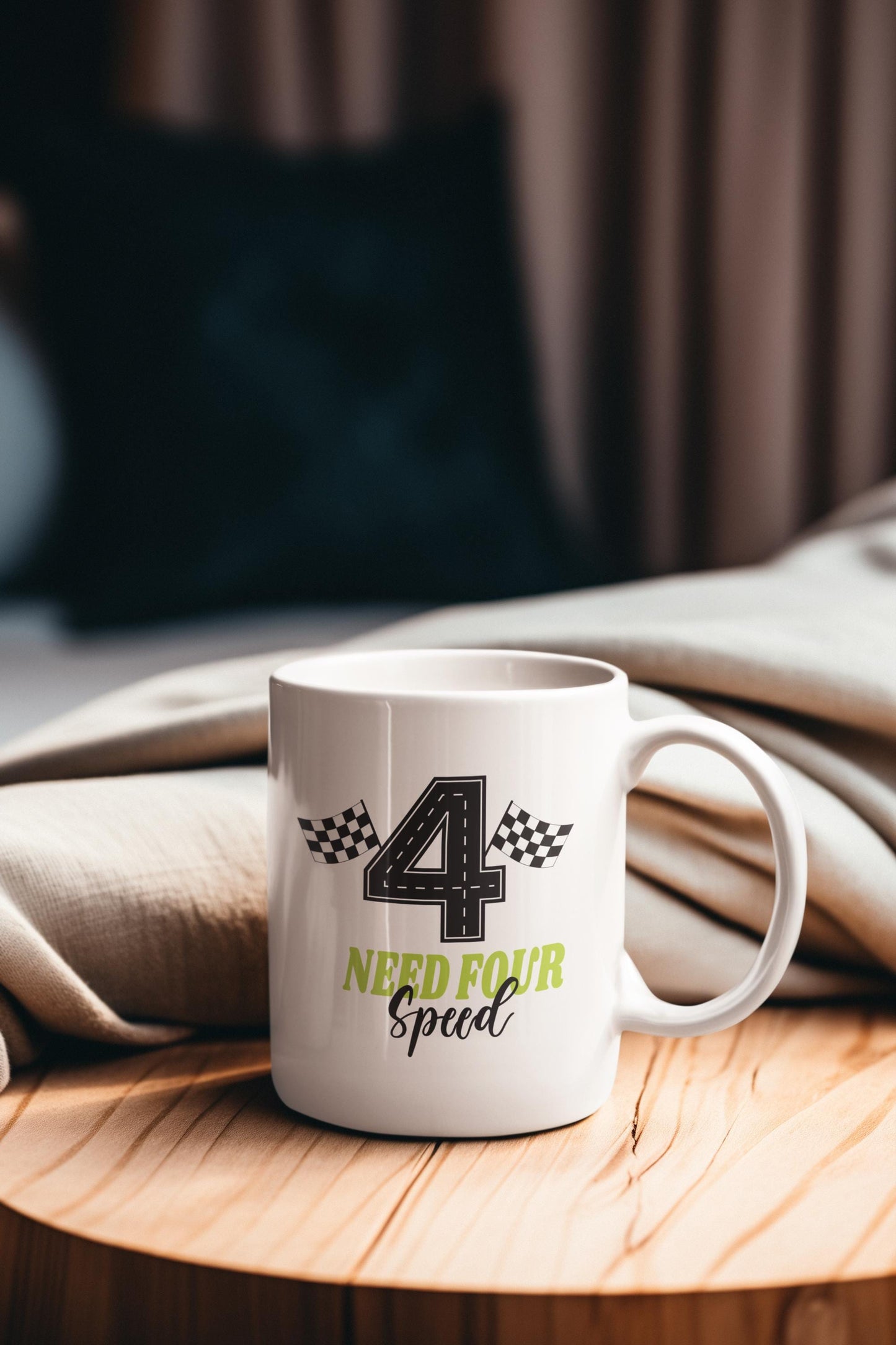Need Four Speed SVG – 4th Birthday Racing Car SVG – Race Track Number 4 Cut File – Lime Green Birthday Shirt Design
